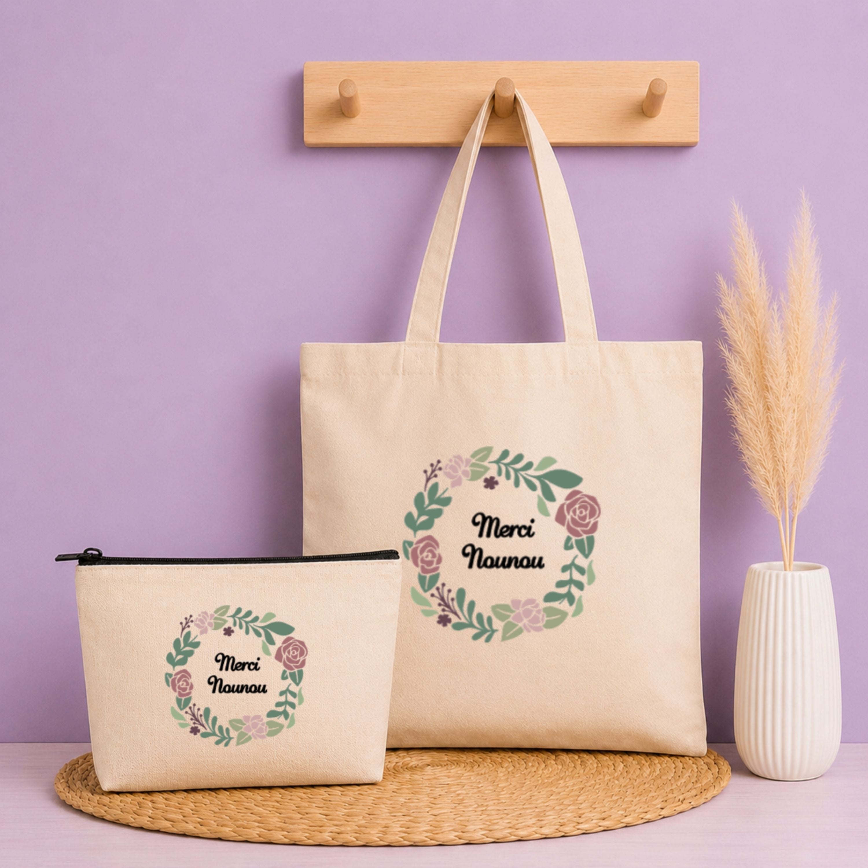 Pack Tote bag + pochette - Nounou Personnalisé