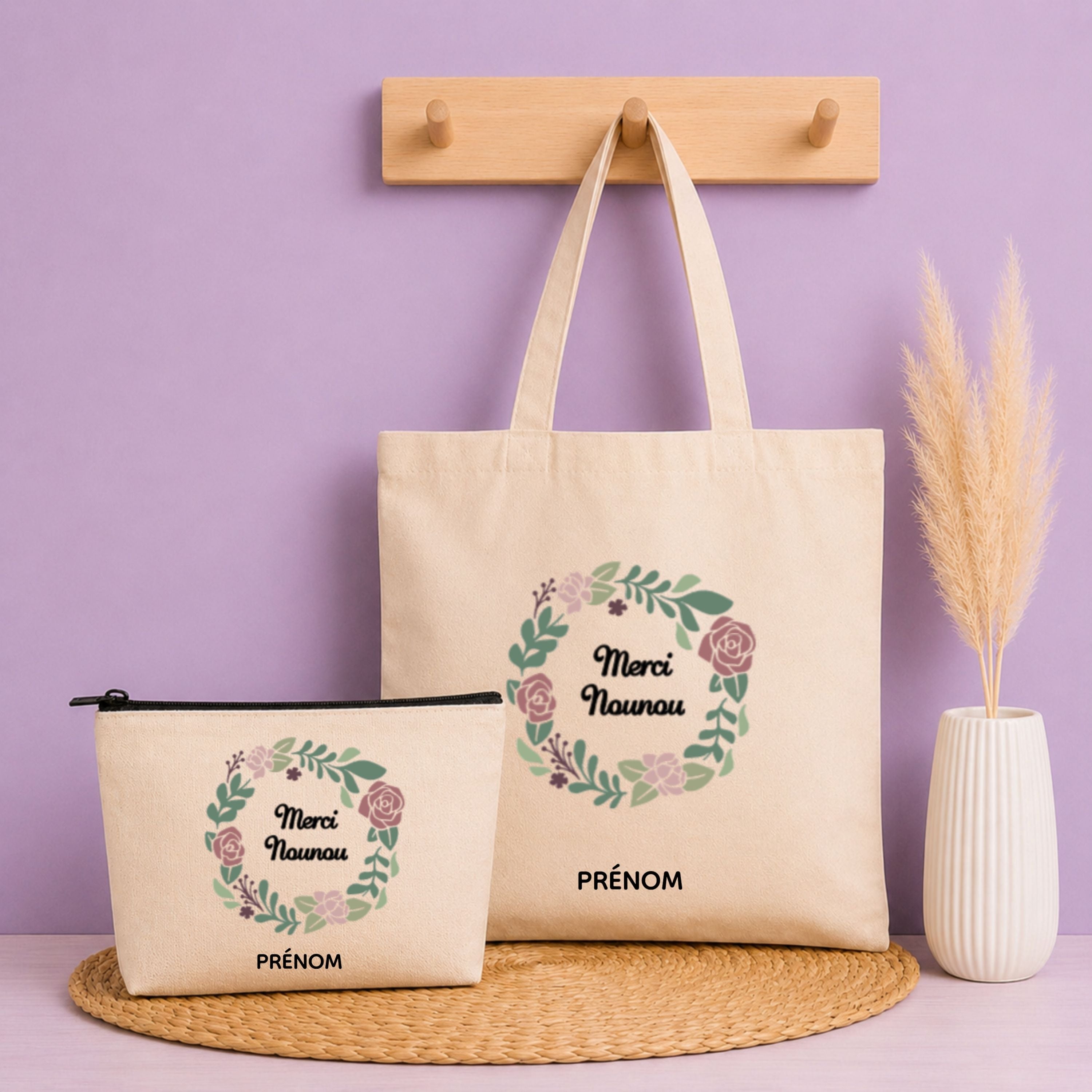 Pack Tote bag + pochette - Nounou Personnalisé