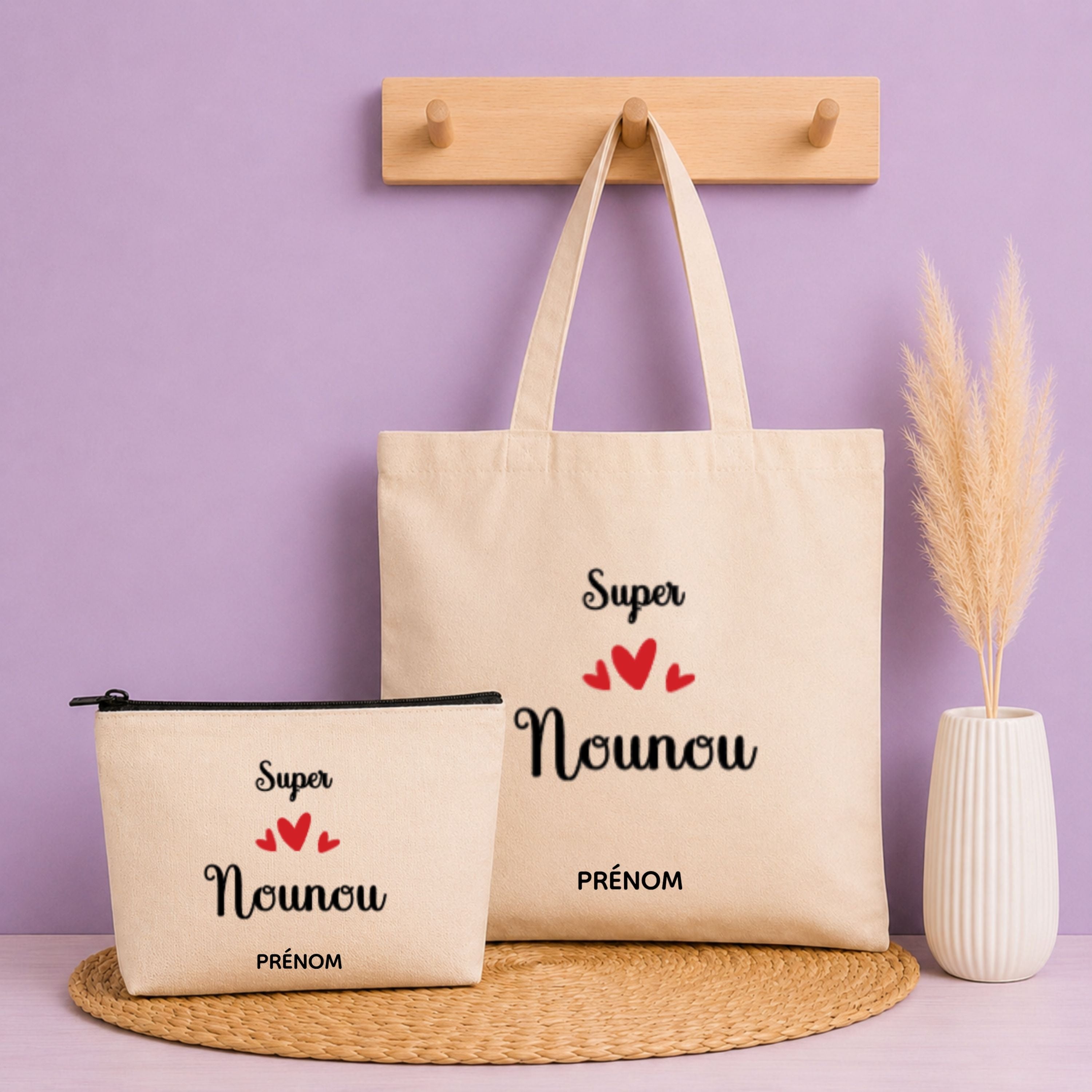 Pack Tote bag + pochette - Nounou Personnalisé