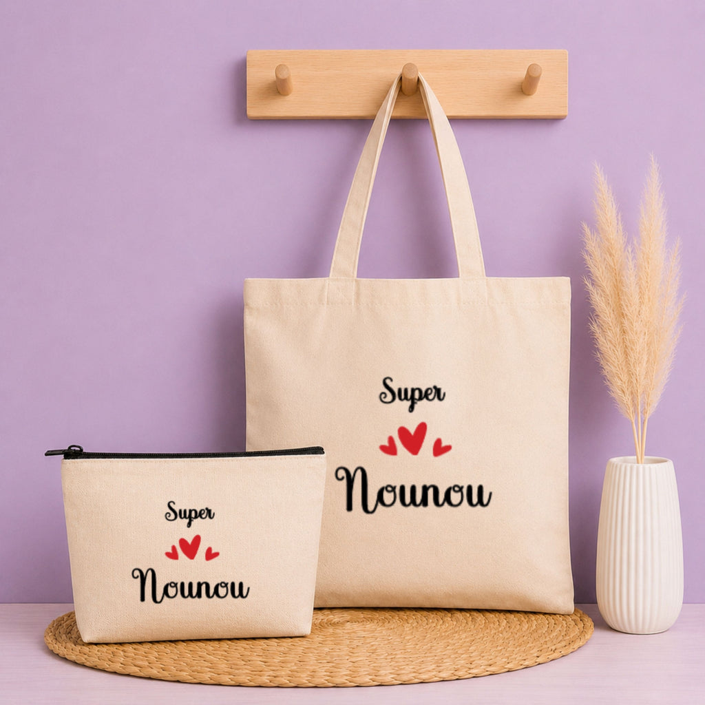 Pack Tote bag + pochette - Nounou Personnalisé