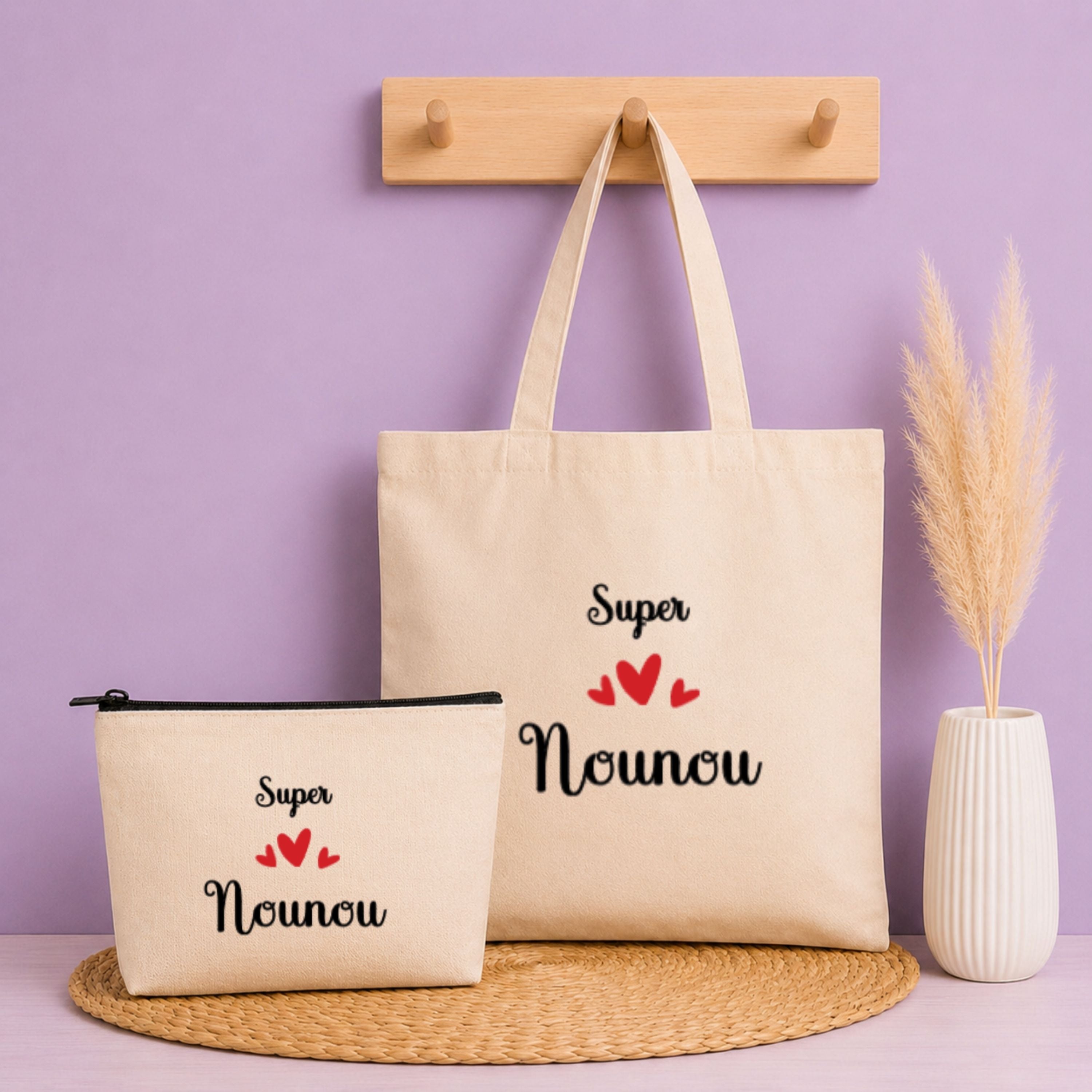Pack Tote bag + pochette - Nounou Personnalisé