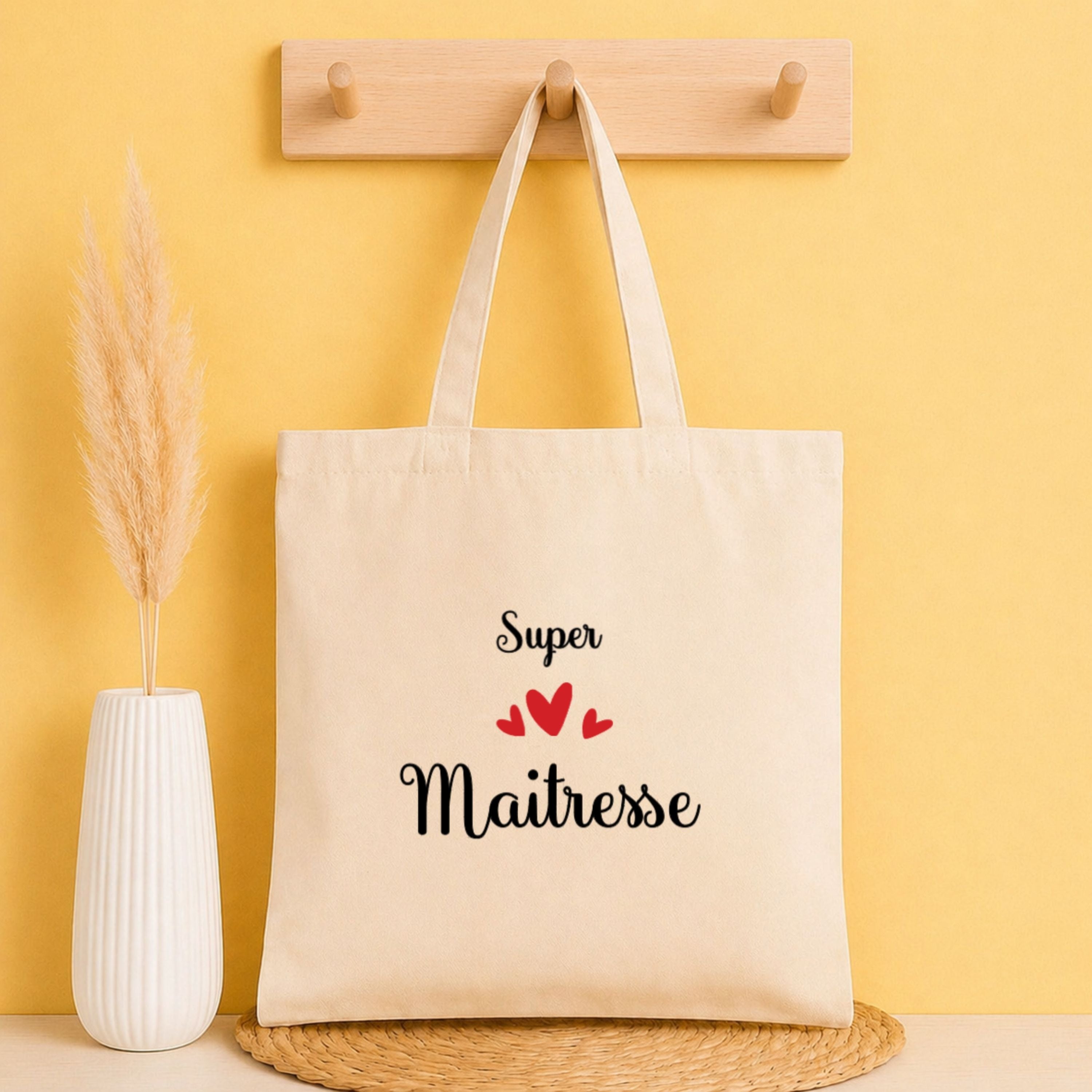 Tote bag Merci Maîtresse personnalisé – idée cadeau fin d’année