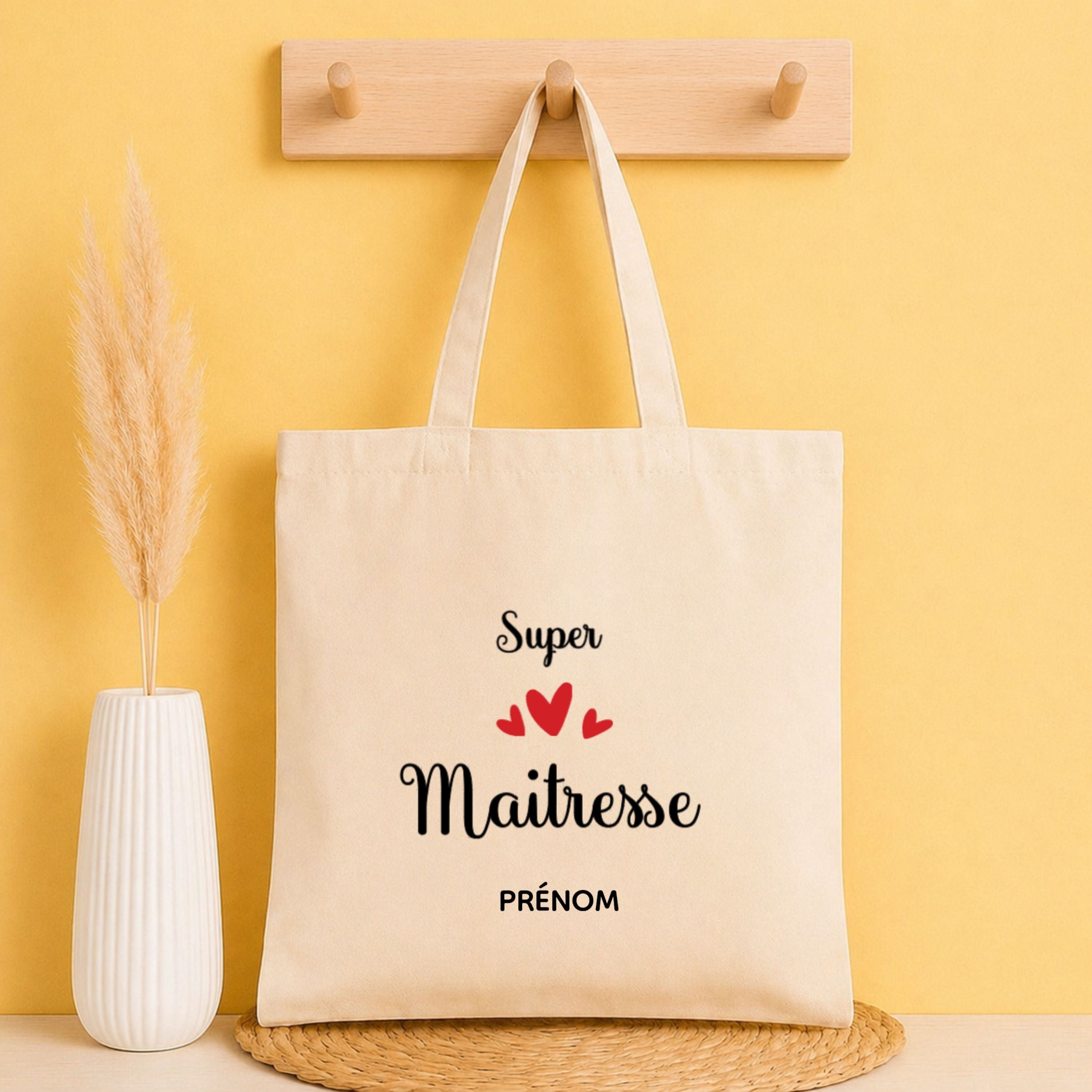 Tote bag Merci Maîtresse personnalisé – idée cadeau fin d’année