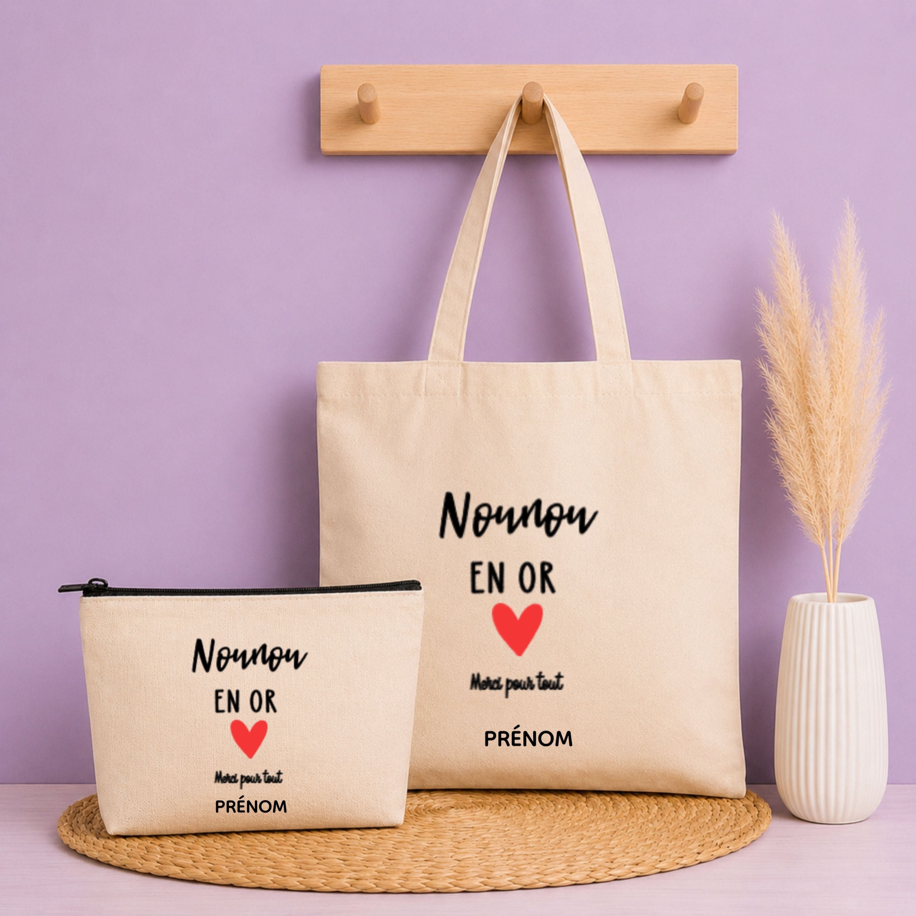 Pack Tote bag + pochette - Nounou Personnalisé