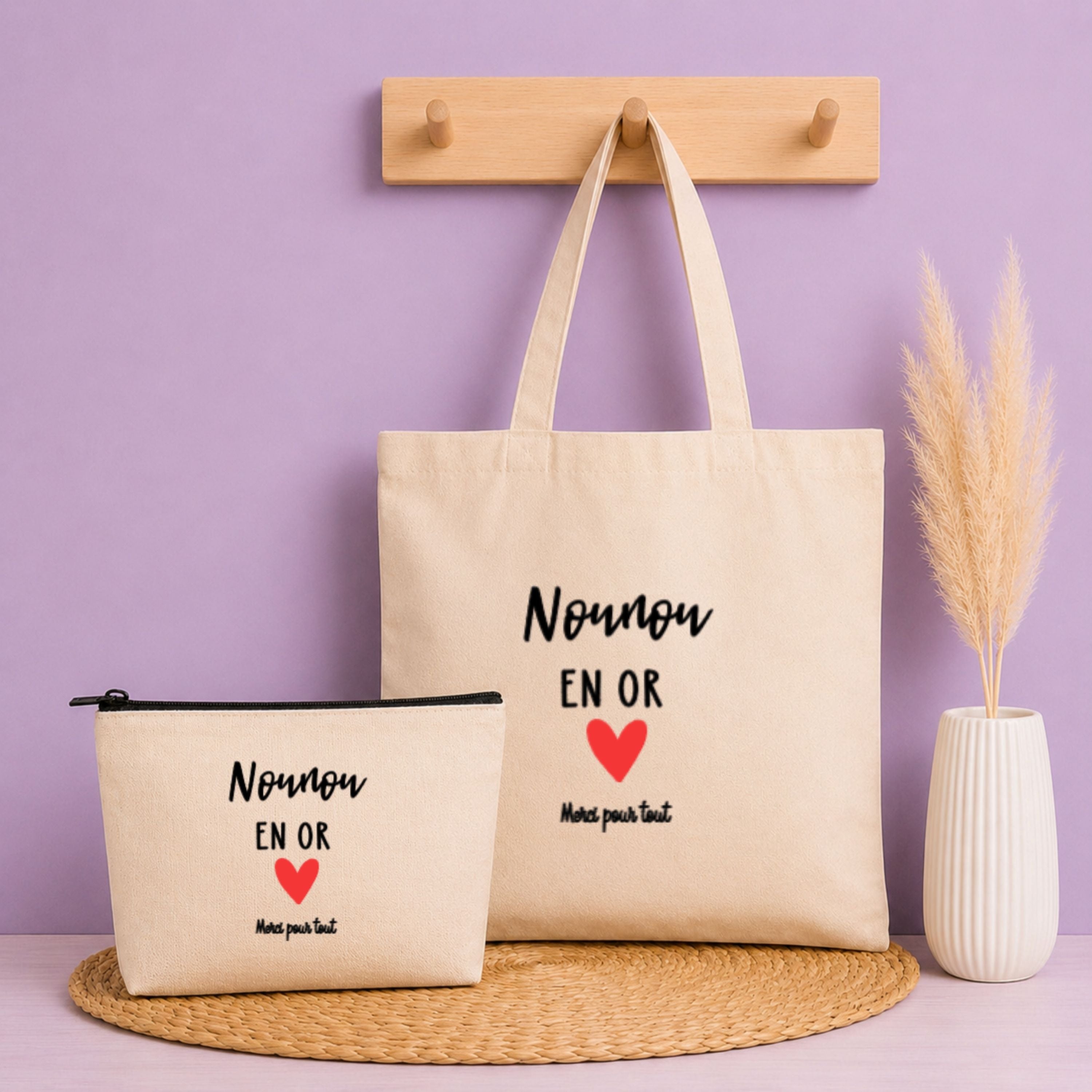 Pack Tote bag + pochette - Nounou Personnalisé