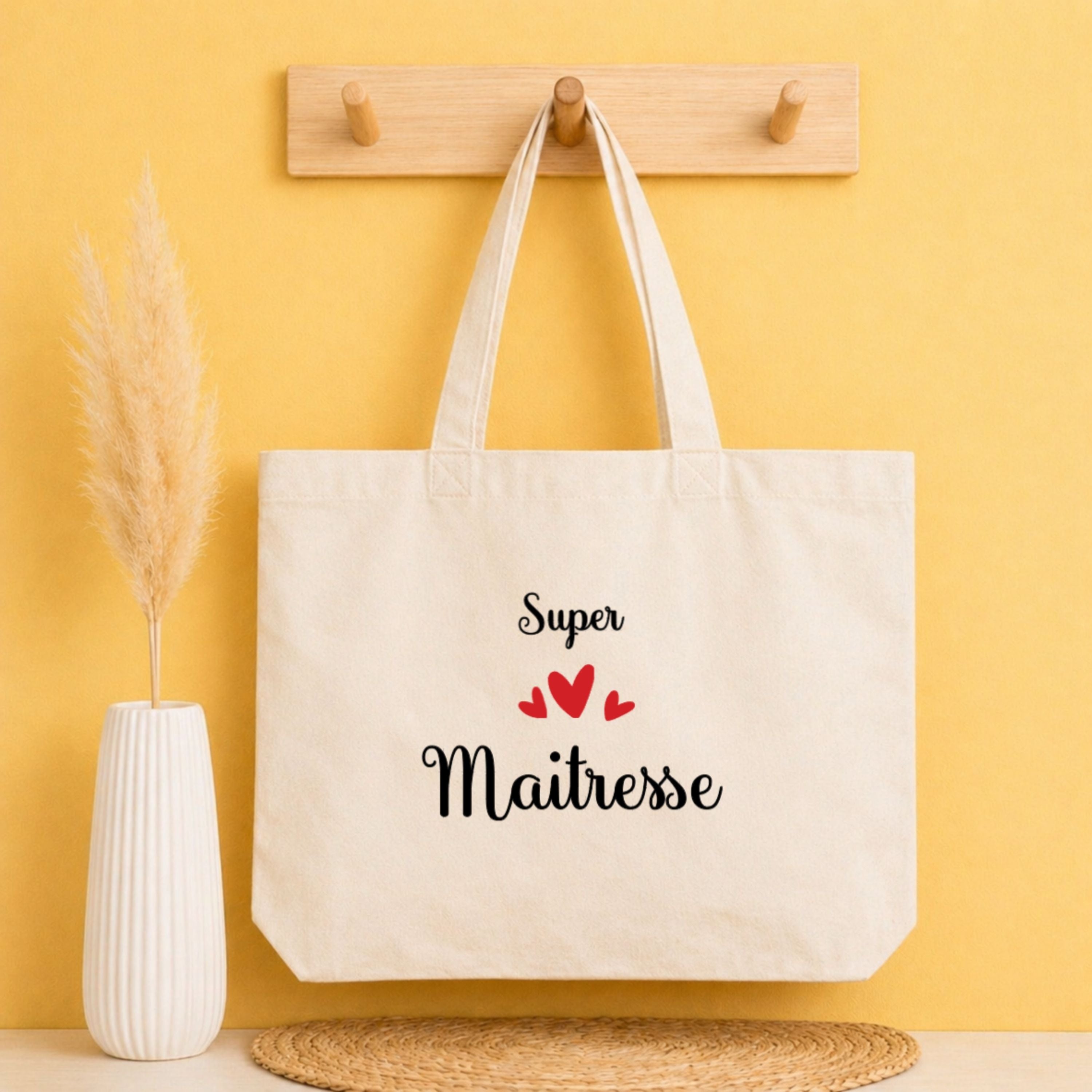 Tote bag Merci Maîtresse personnalisé – idée cadeau fin d’année