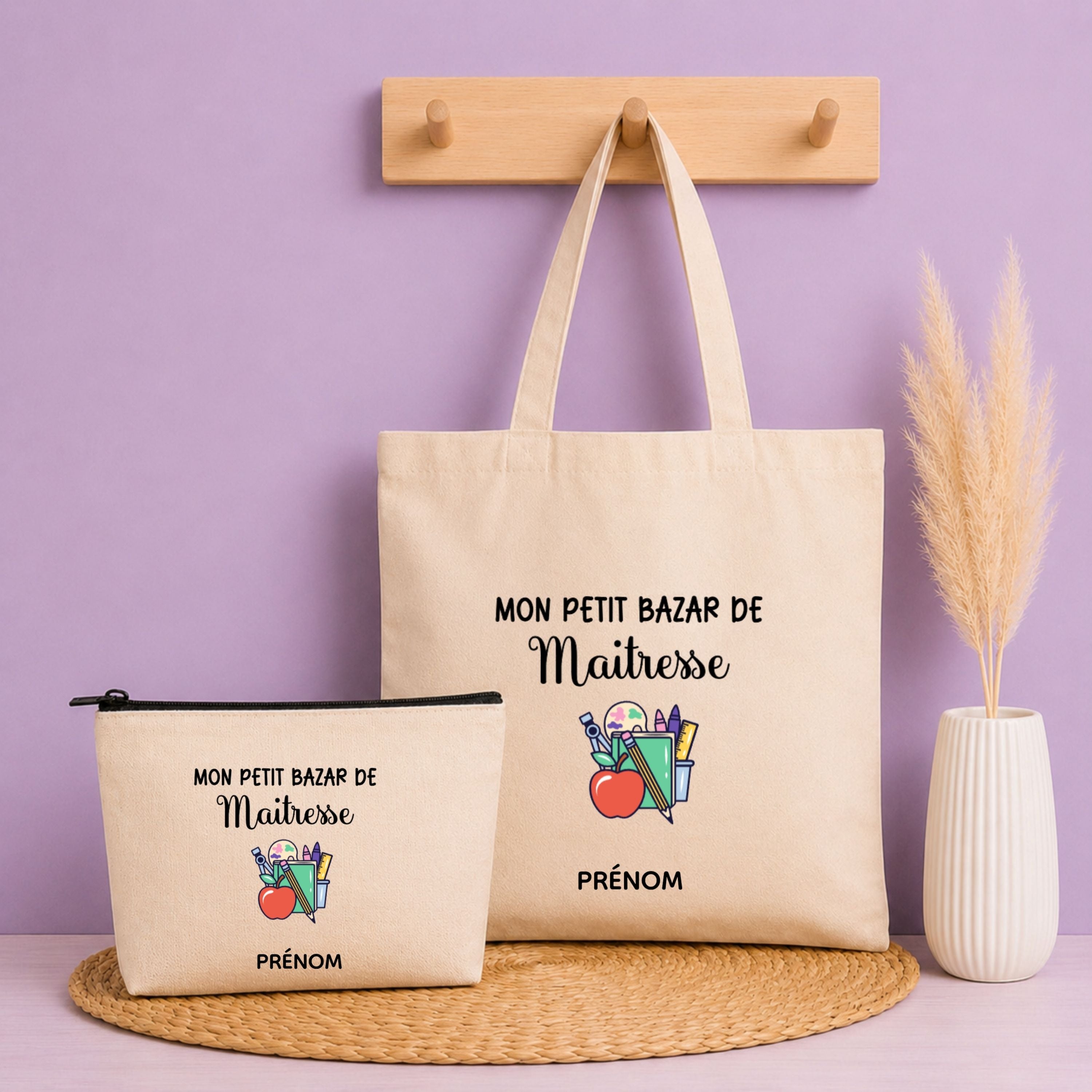 Pack Tote bag + pochette - Maîtresse Personnalisé