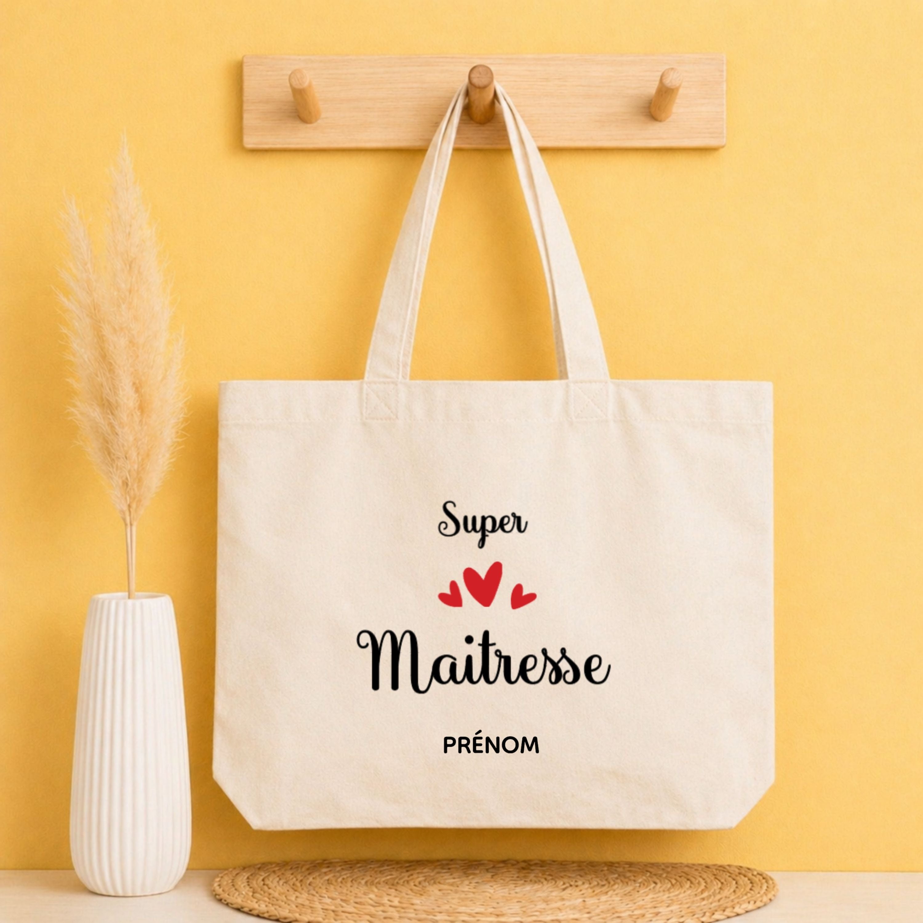 Tote bag Merci Maîtresse personnalisé – idée cadeau fin d’année