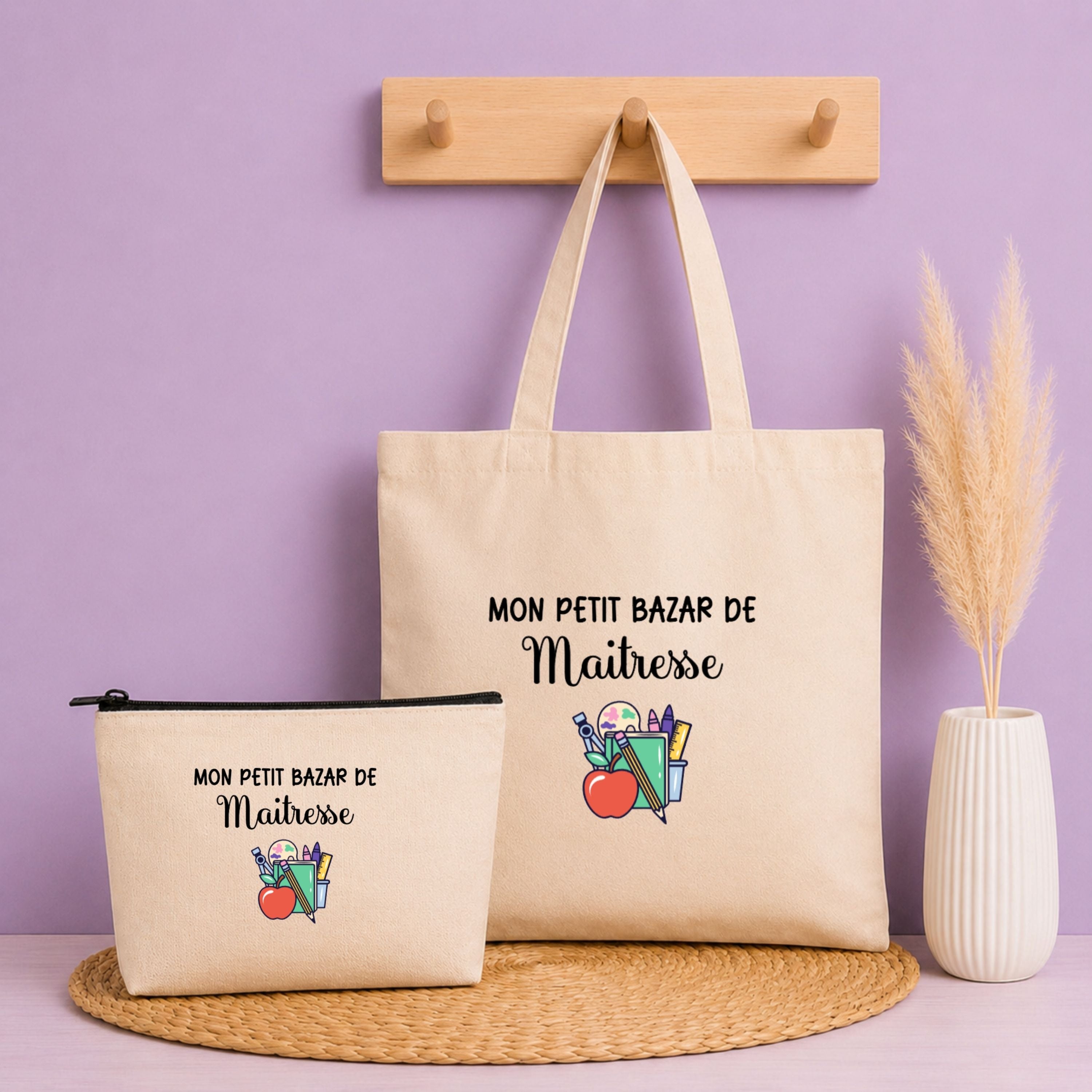 Pack Tote bag + pochette - Maîtresse Personnalisé