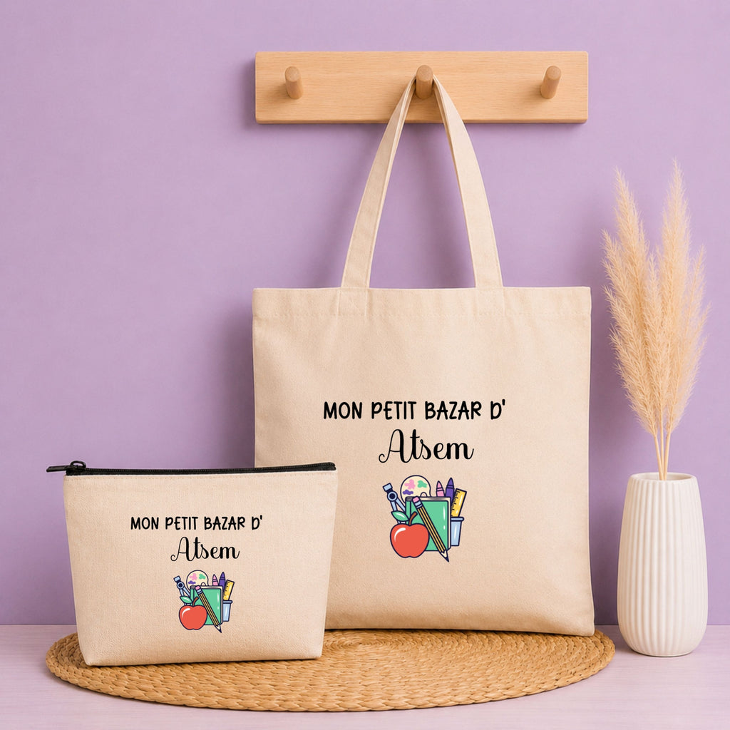 Pack Tote bag + pochette - ATSEM Personnalisé
