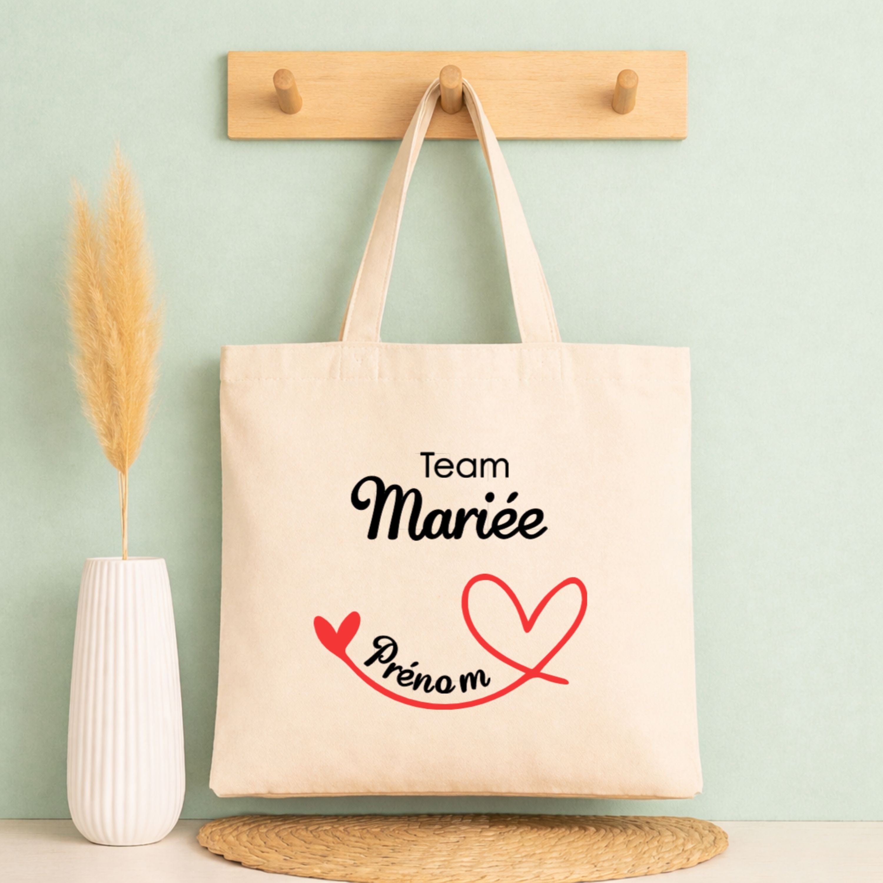 Tote bag EVJF Team Mariée personnalisé - prénom au choix