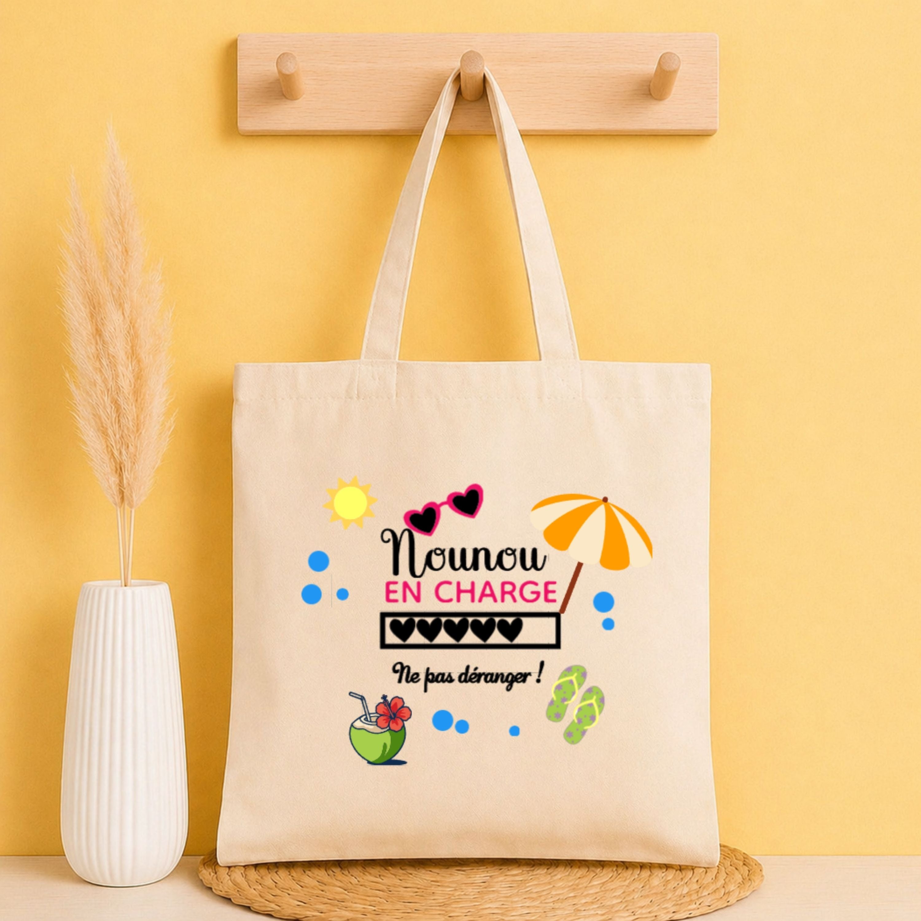 Tote bag humour Maîtresse / Nounou / ATSEM personnalisé