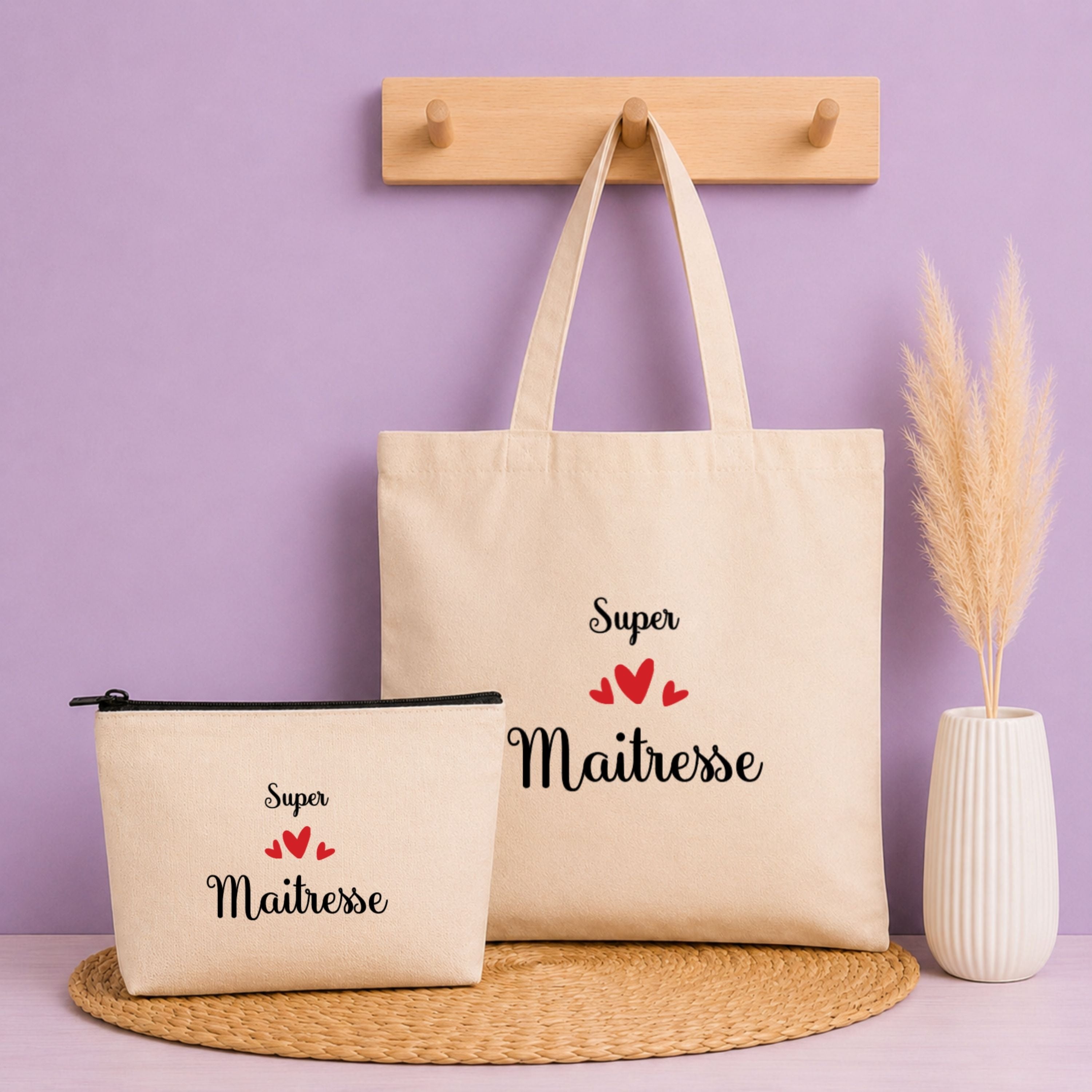 Pack Tote bag + pochette - Maîtresse Personnalisé