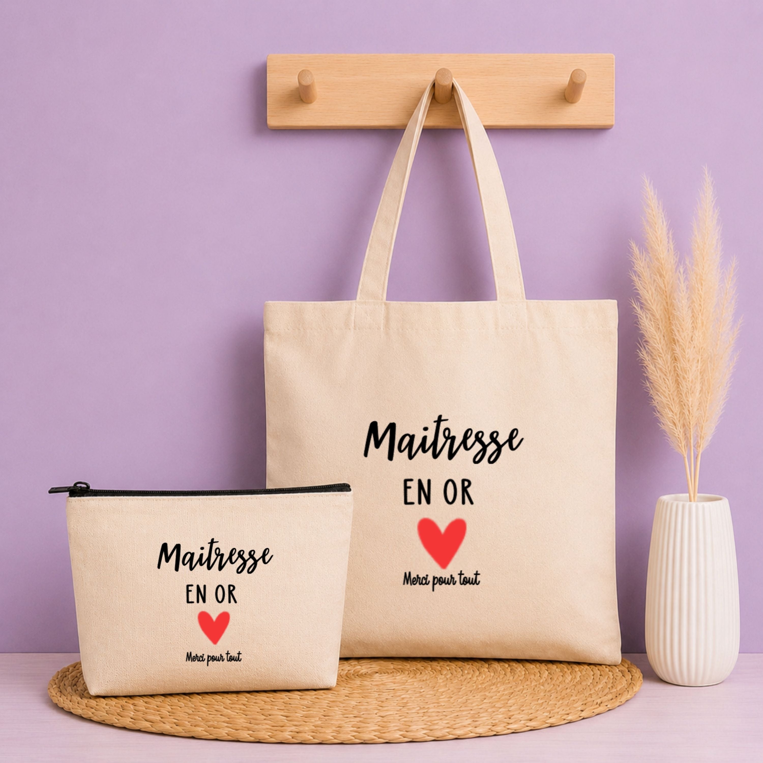Pack Tote bag + pochette - Maîtresse Personnalisé
