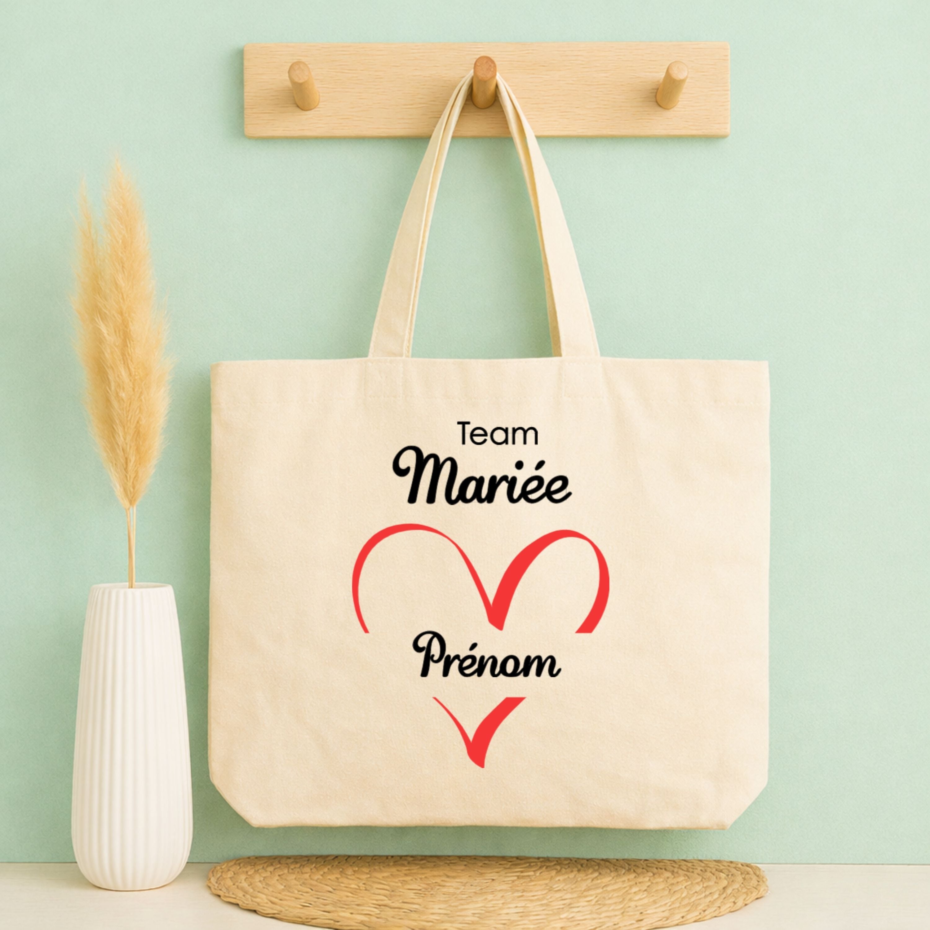Tote bag EVJF Team Mariée personnalisé - prénom au choix