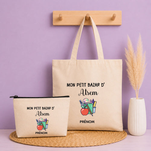 Pack Tote bag + pochette - ATSEM Personnalisé