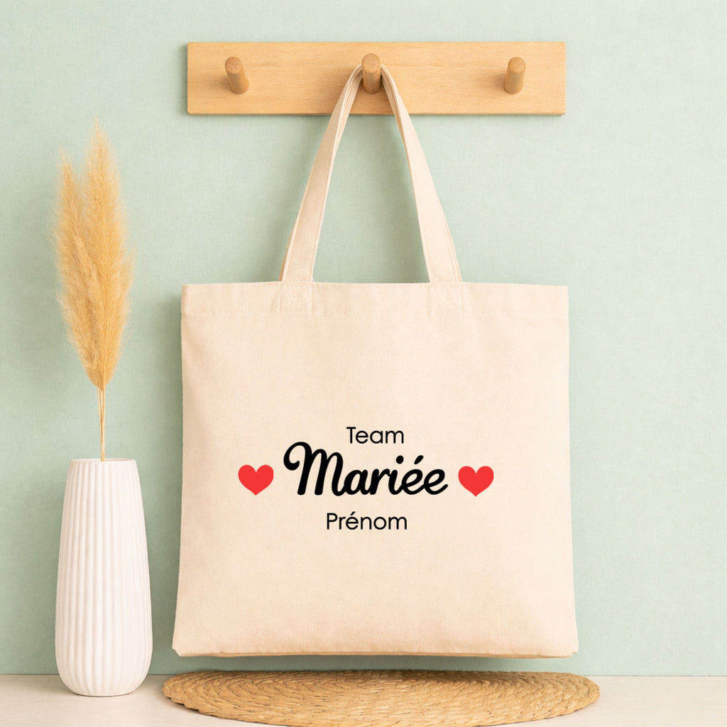 Tote bag EVJF Team Mariée personnalisé - prénom au choix