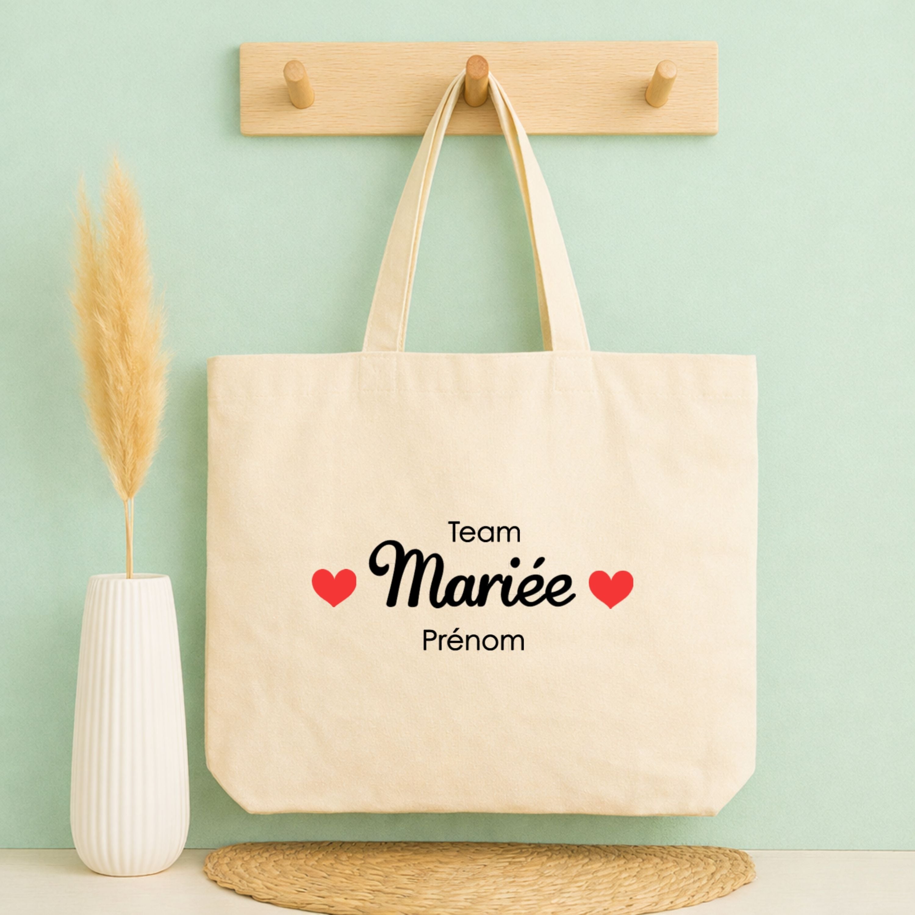 Tote bag EVJF Team Mariée personnalisé - prénom au choix