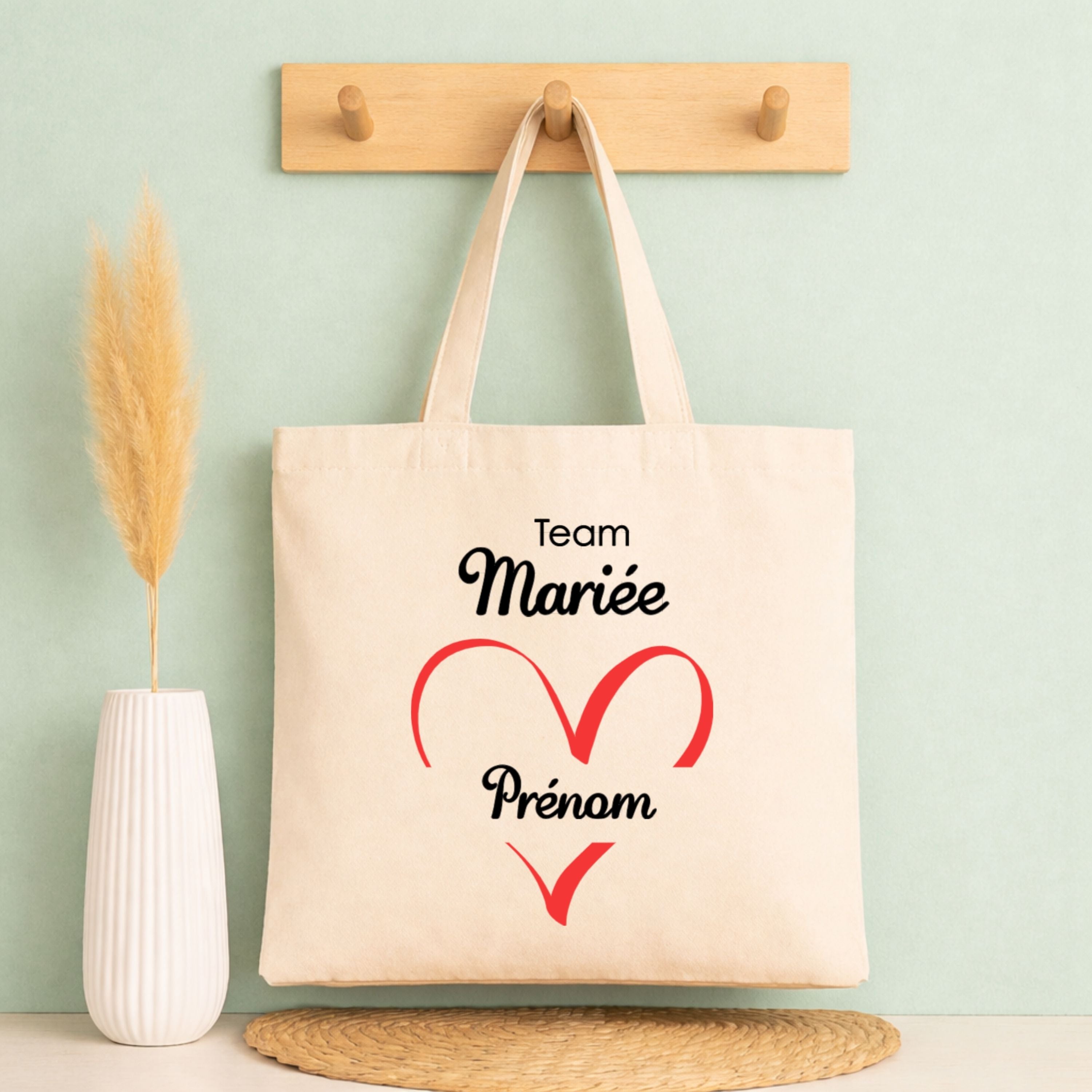 Tote bag EVJF Team Mariée personnalisé - prénom au choix