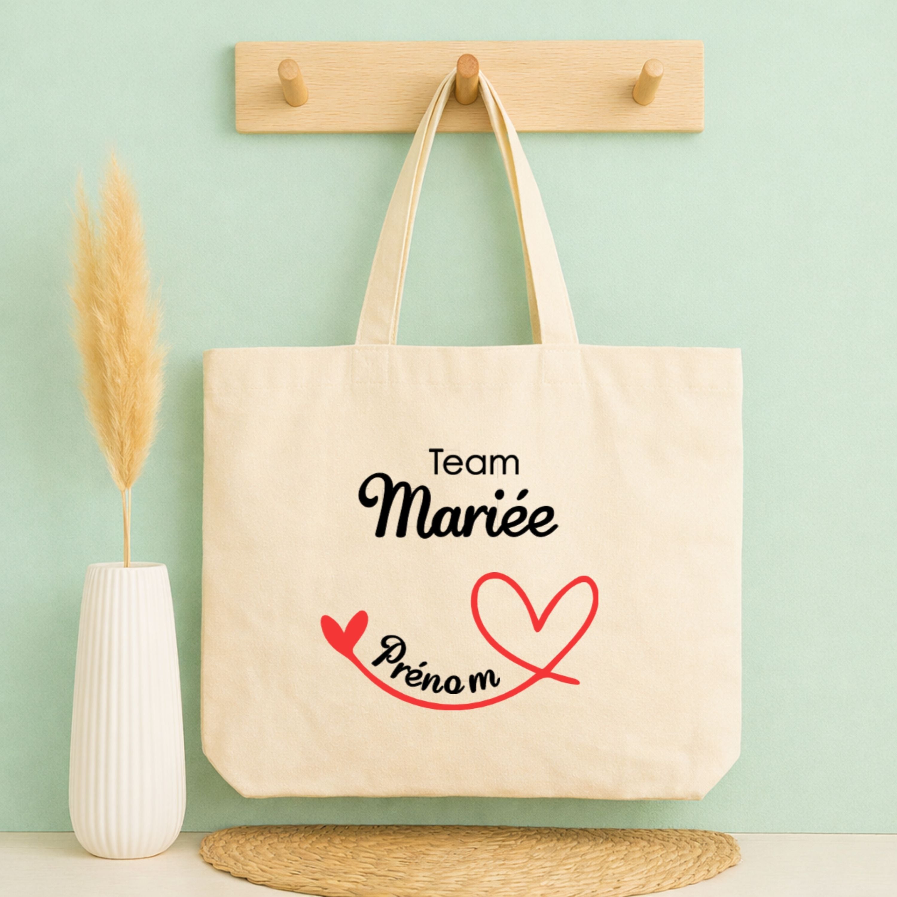 Tote bag EVJF Team Mariée personnalisé - prénom au choix