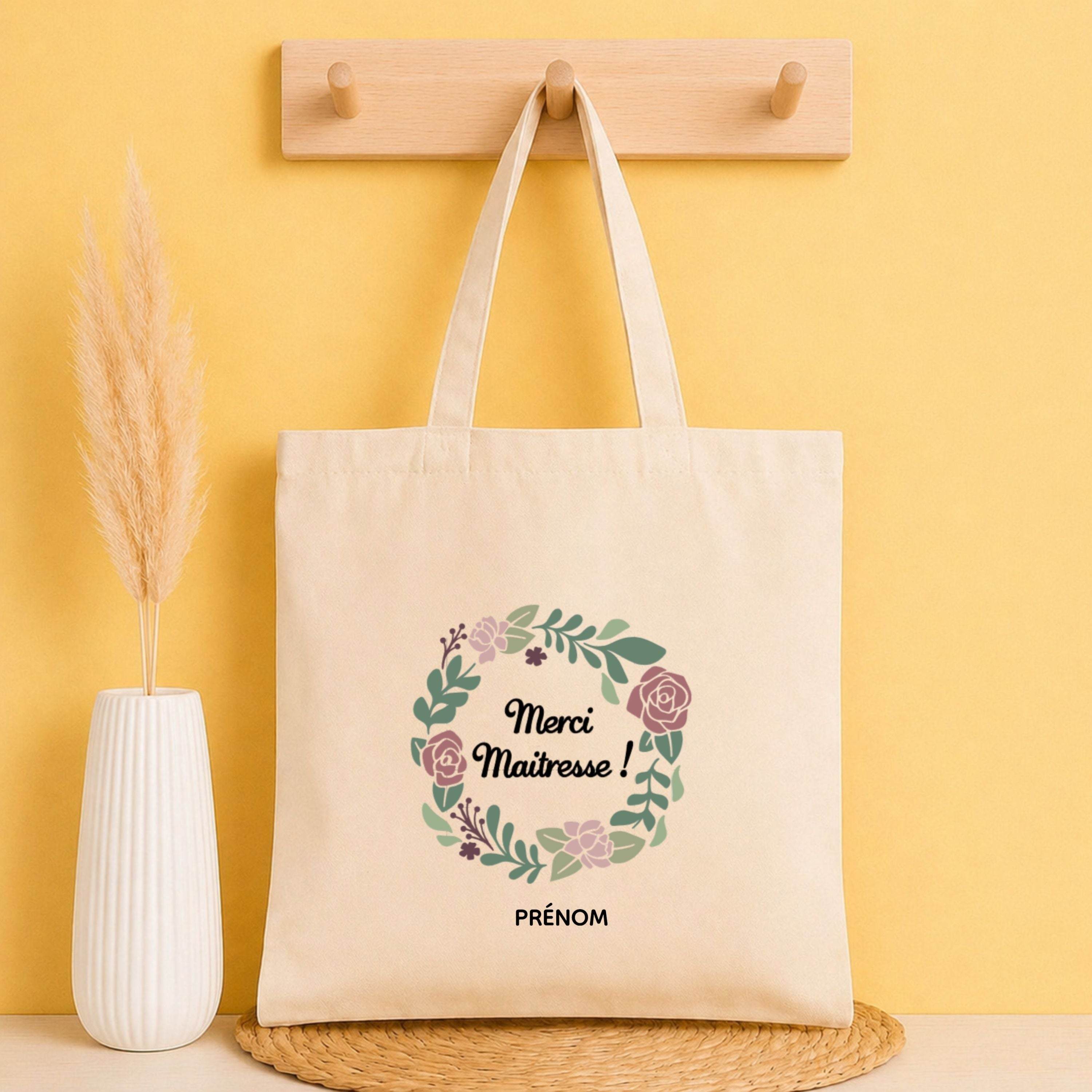 Tote bag Merci Maîtresse personnalisé – idée cadeau fin d’année
