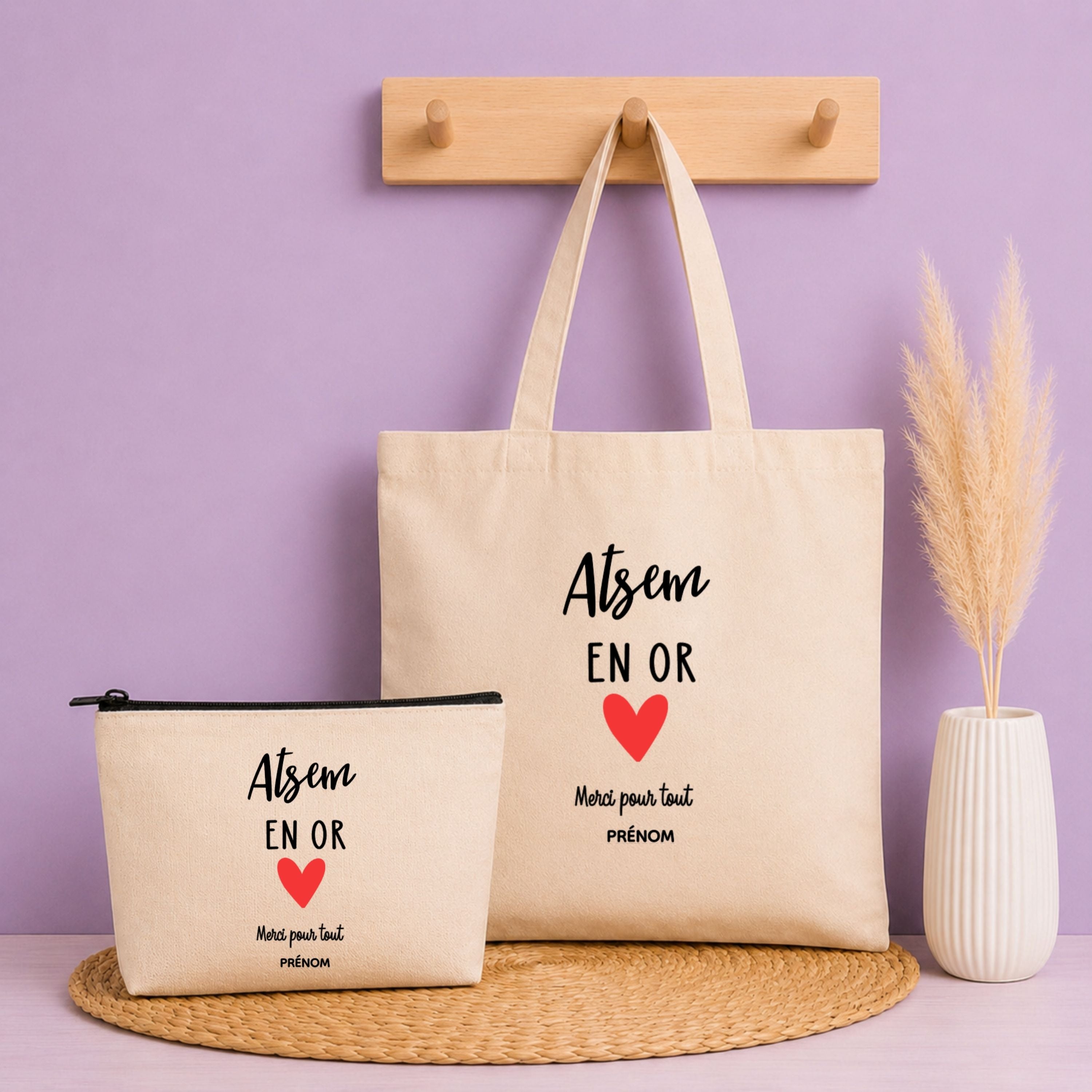 Pack Tote bag + pochette - ATSEM Personnalisé