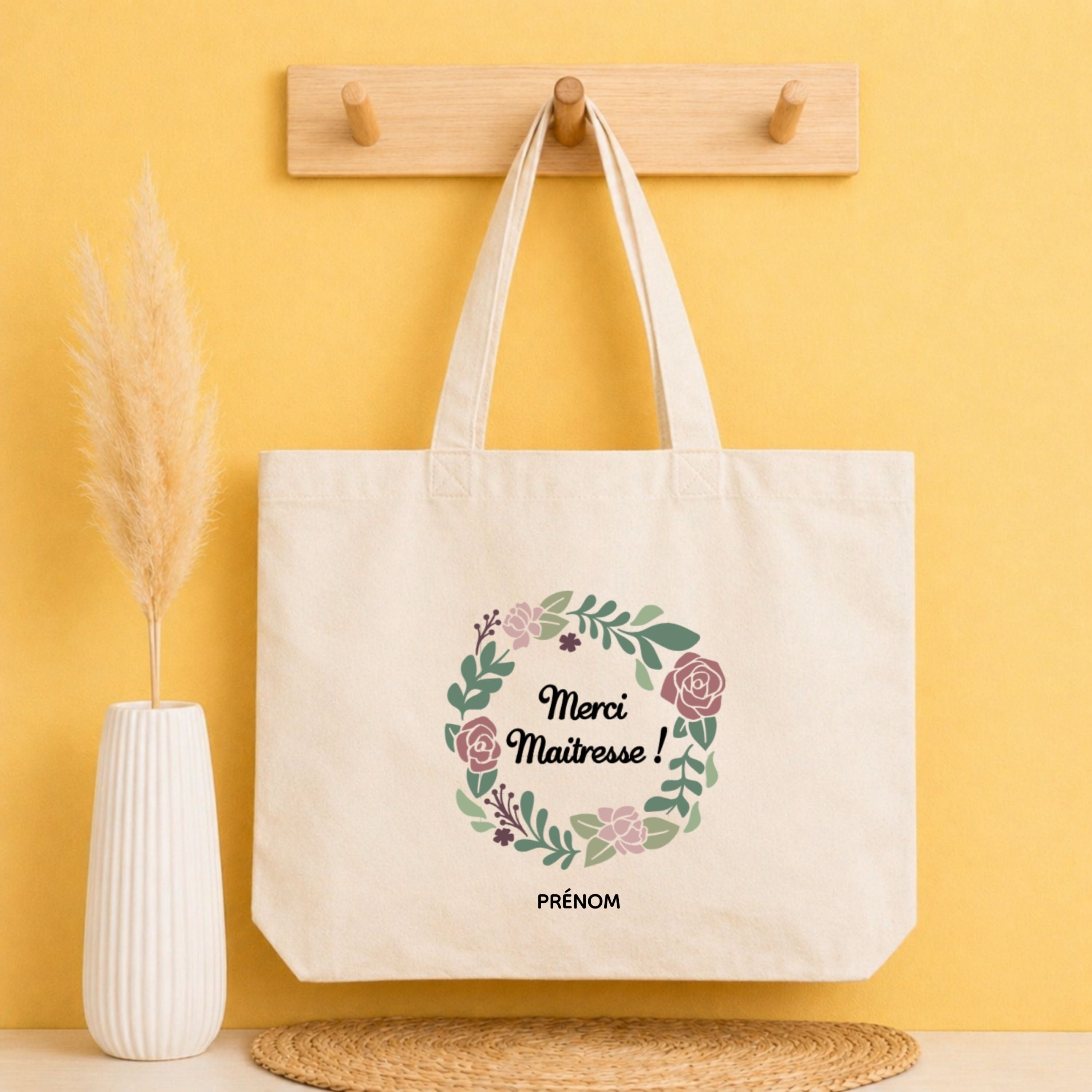 Tote bag Merci Maîtresse personnalisé – idée cadeau fin d’année