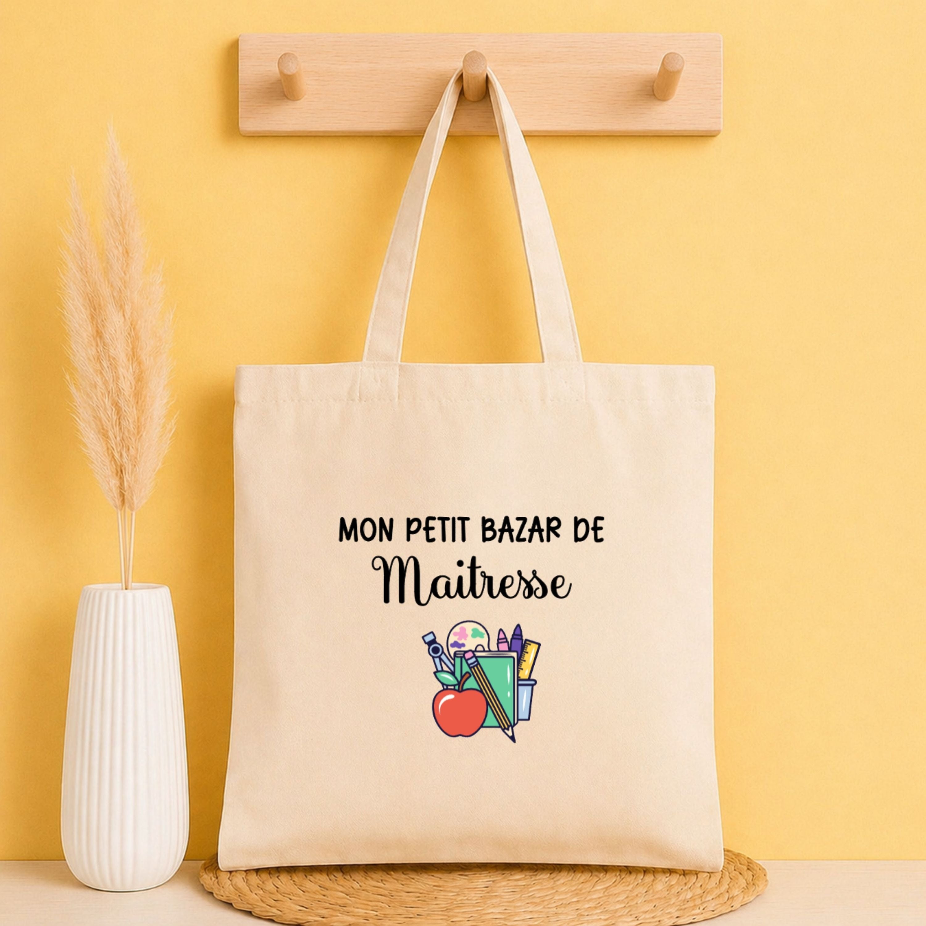 Tote bag Merci Maîtresse personnalisé – idée cadeau fin d’année