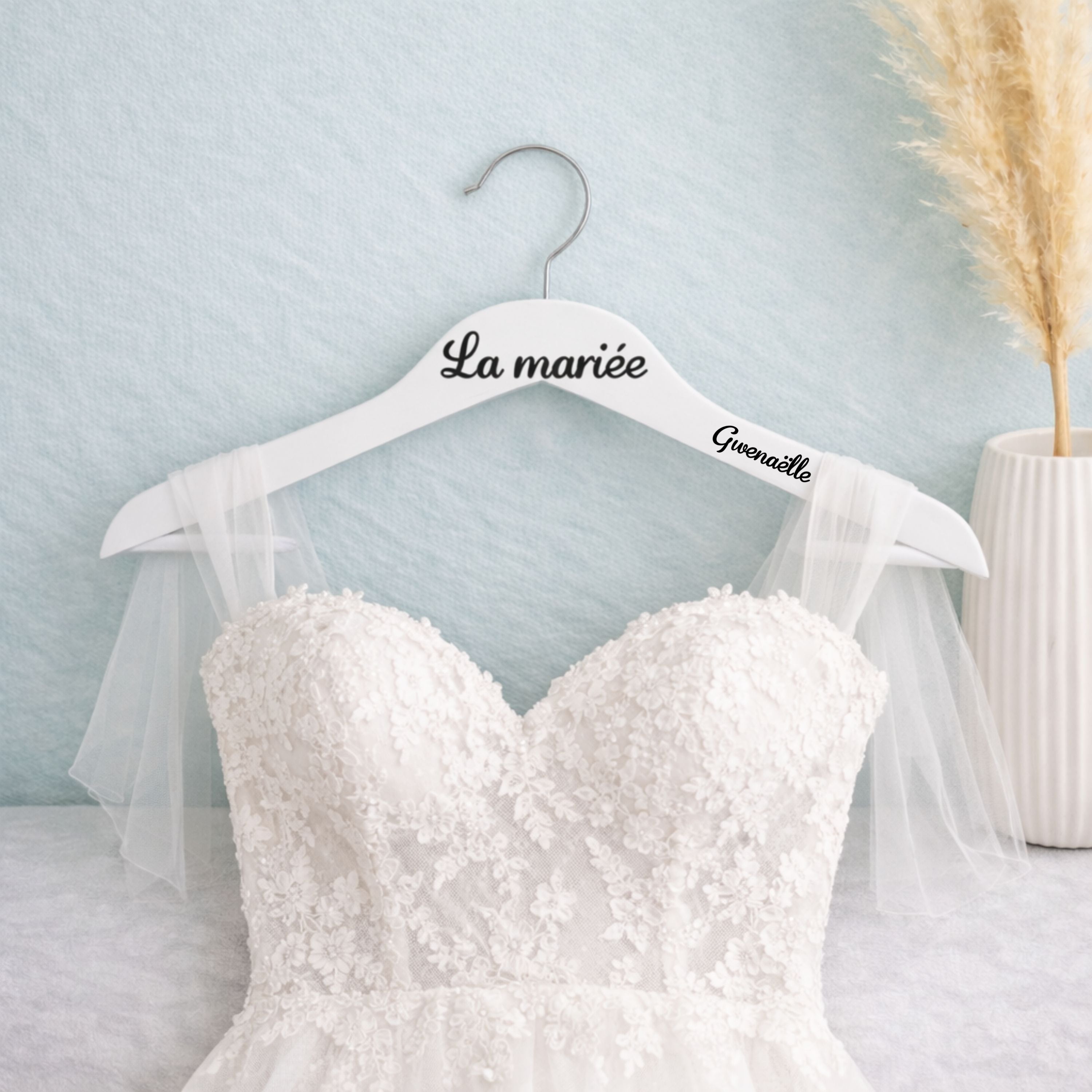 Cintre mariage personnalisé avec prénom et date