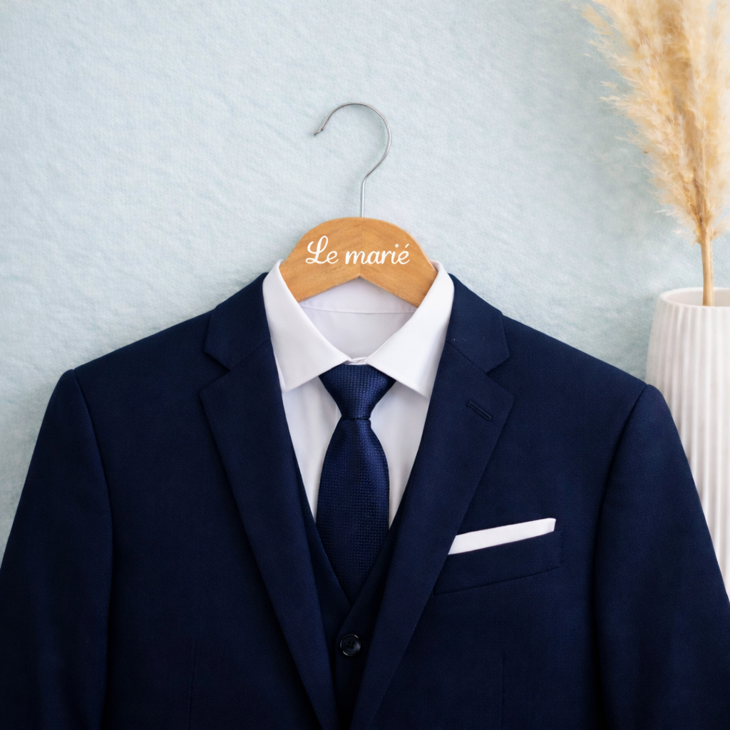 Cintre mariage personnalisé avec prénom et date