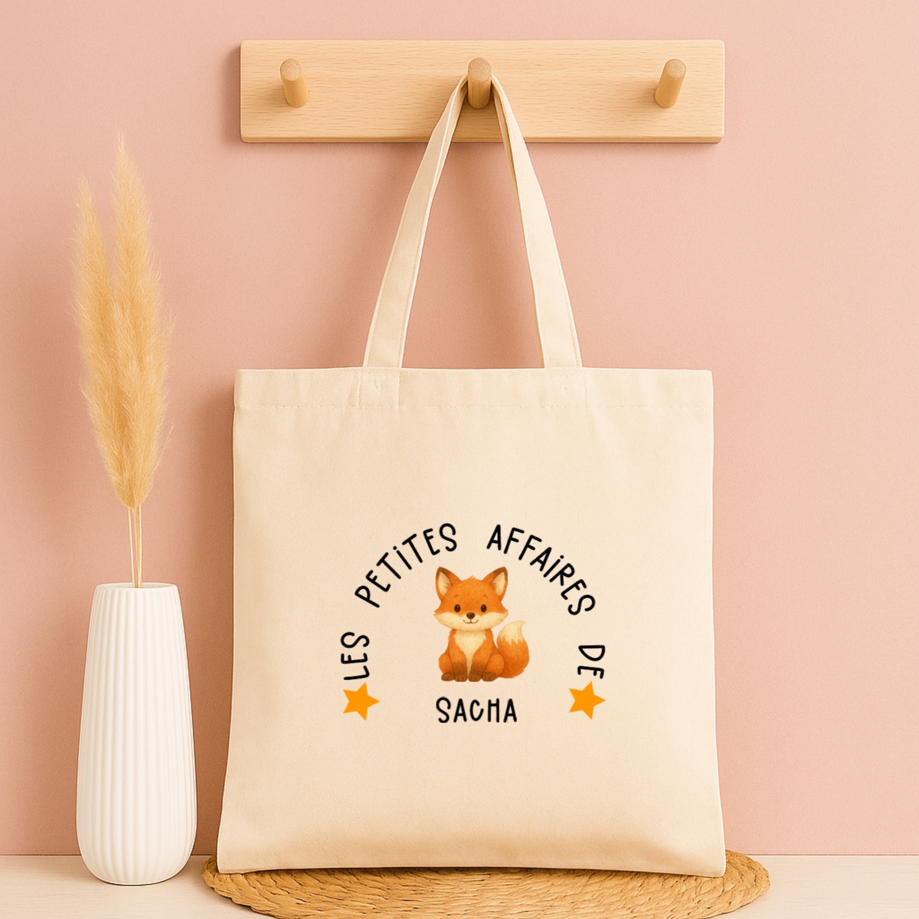Tote bag personnalisé “Les petites affaires de …” - Avec prénom et animal