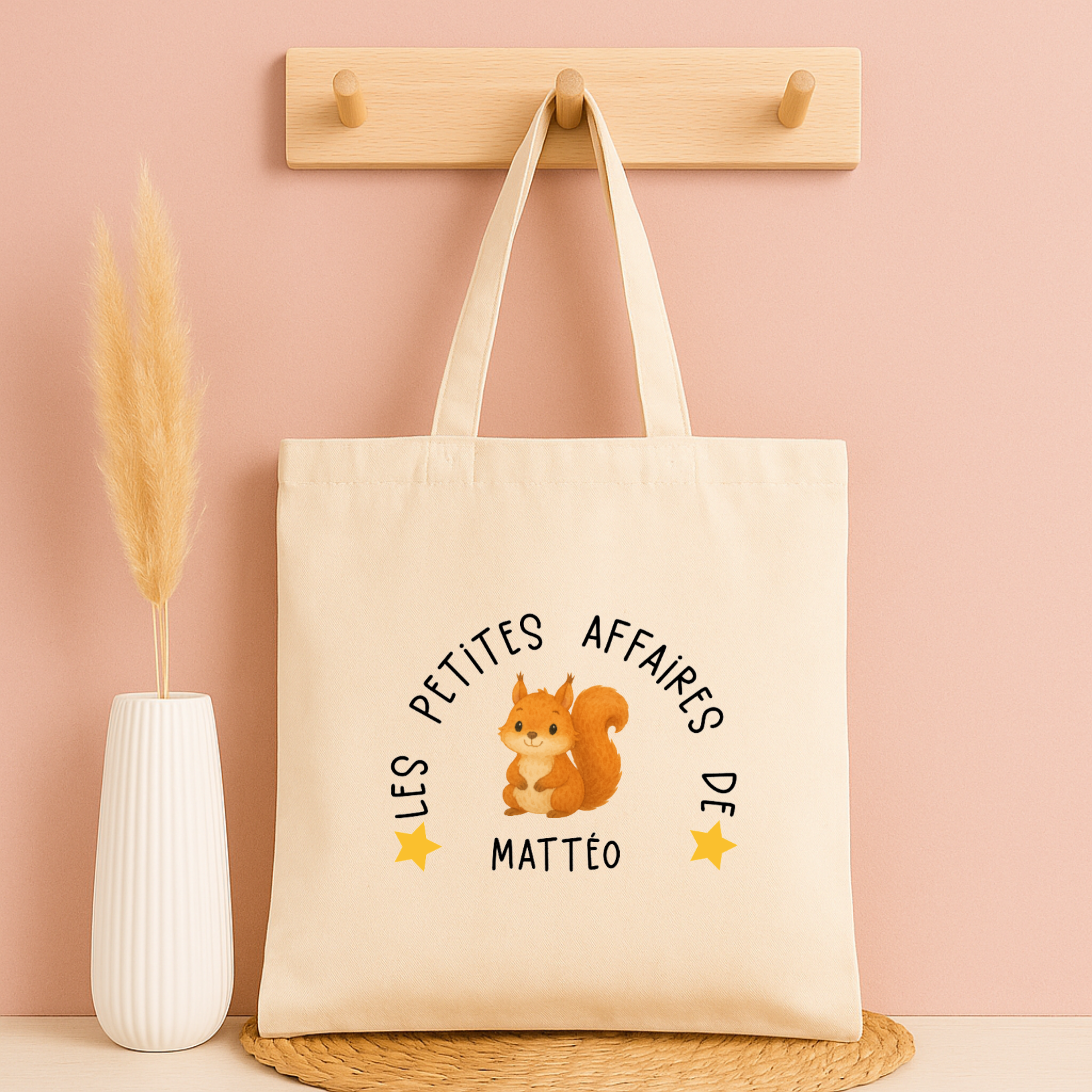 Tote bag personnalisé “Les petites affaires de …” - Avec prénom et animal