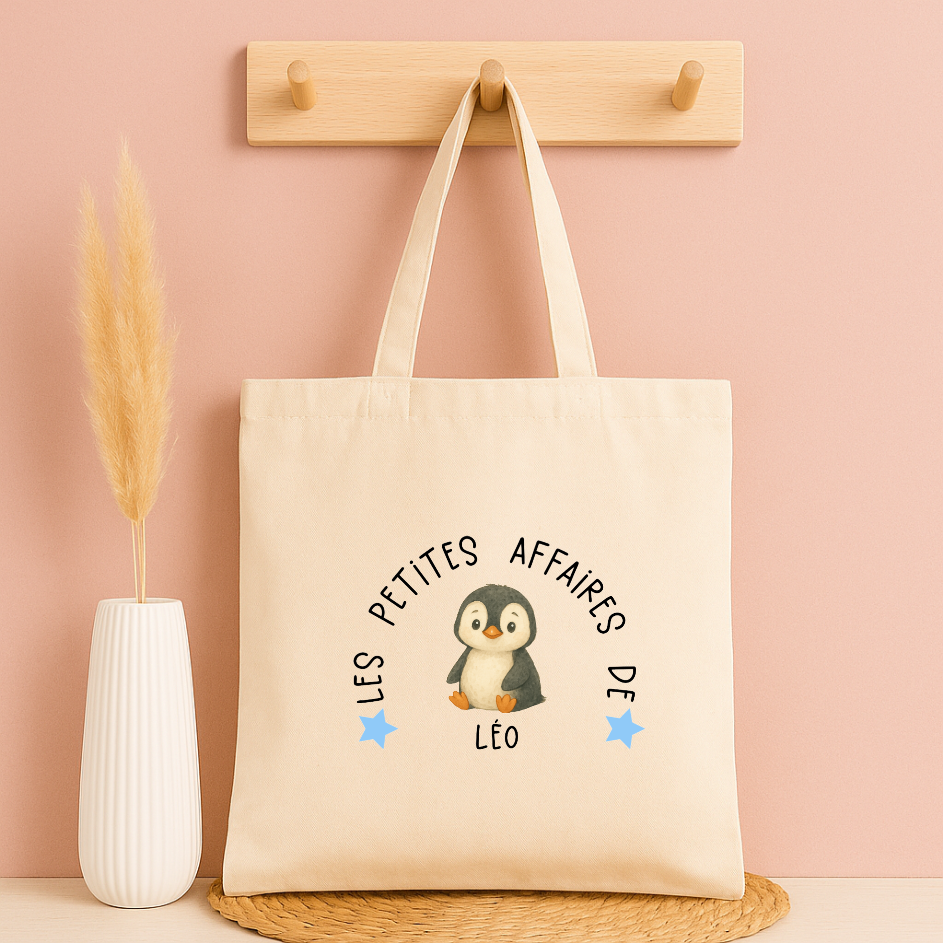 Tote bag personnalisé “Les petites affaires de …” - Avec prénom et animal