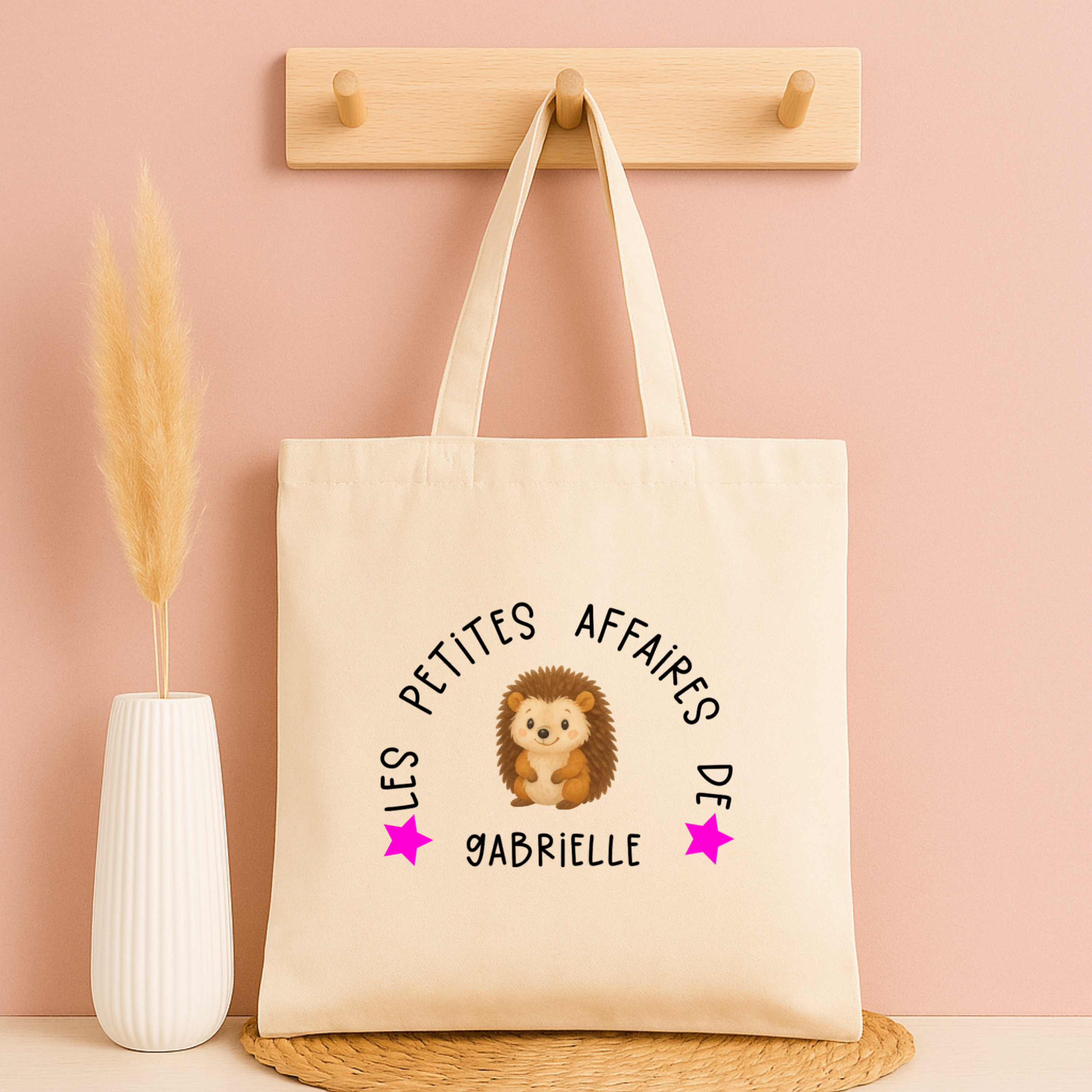 Tote bag personnalisé “Les petites affaires de …” - Avec prénom et animal