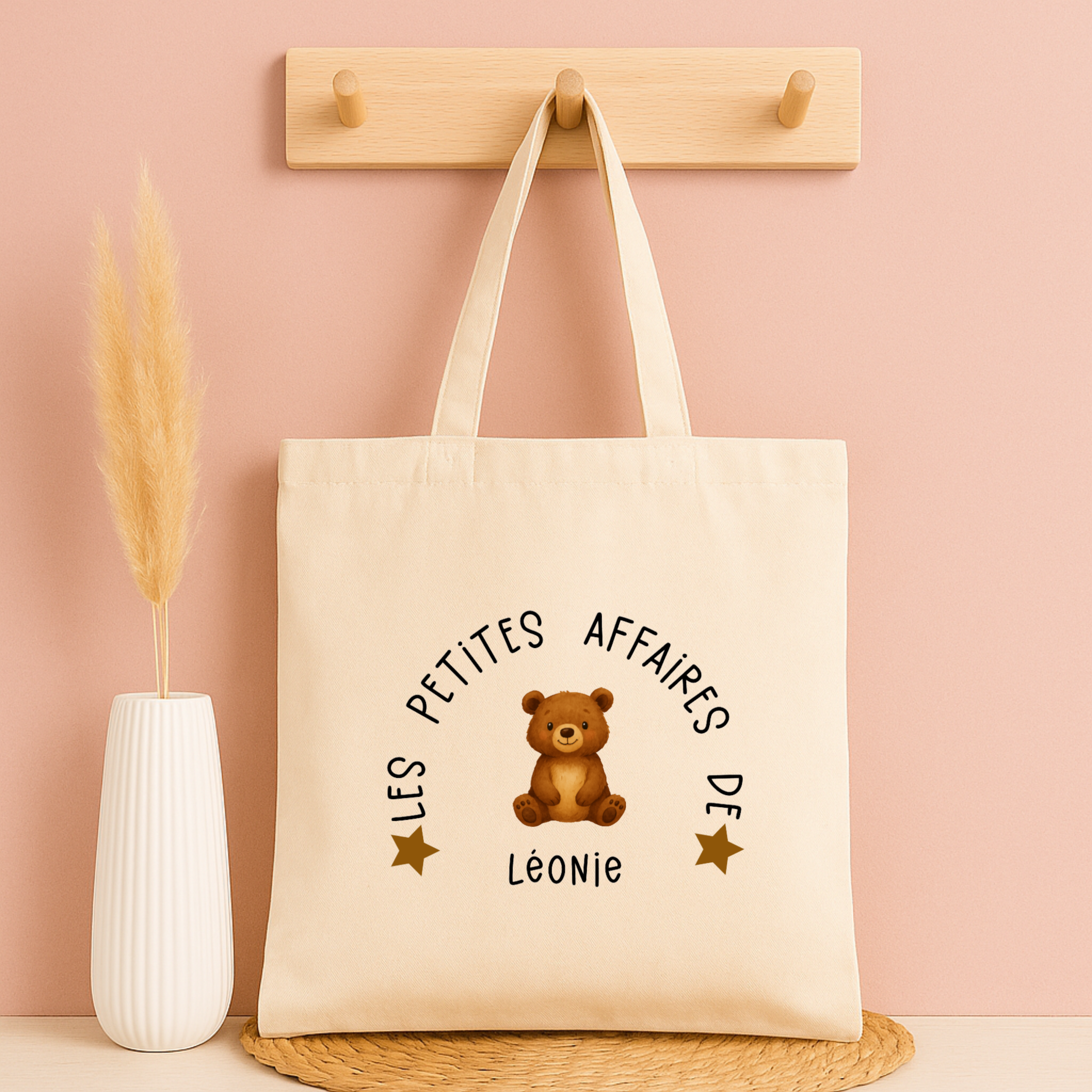 Tote bag personnalisé “Les petites affaires de …” - Avec prénom et animal