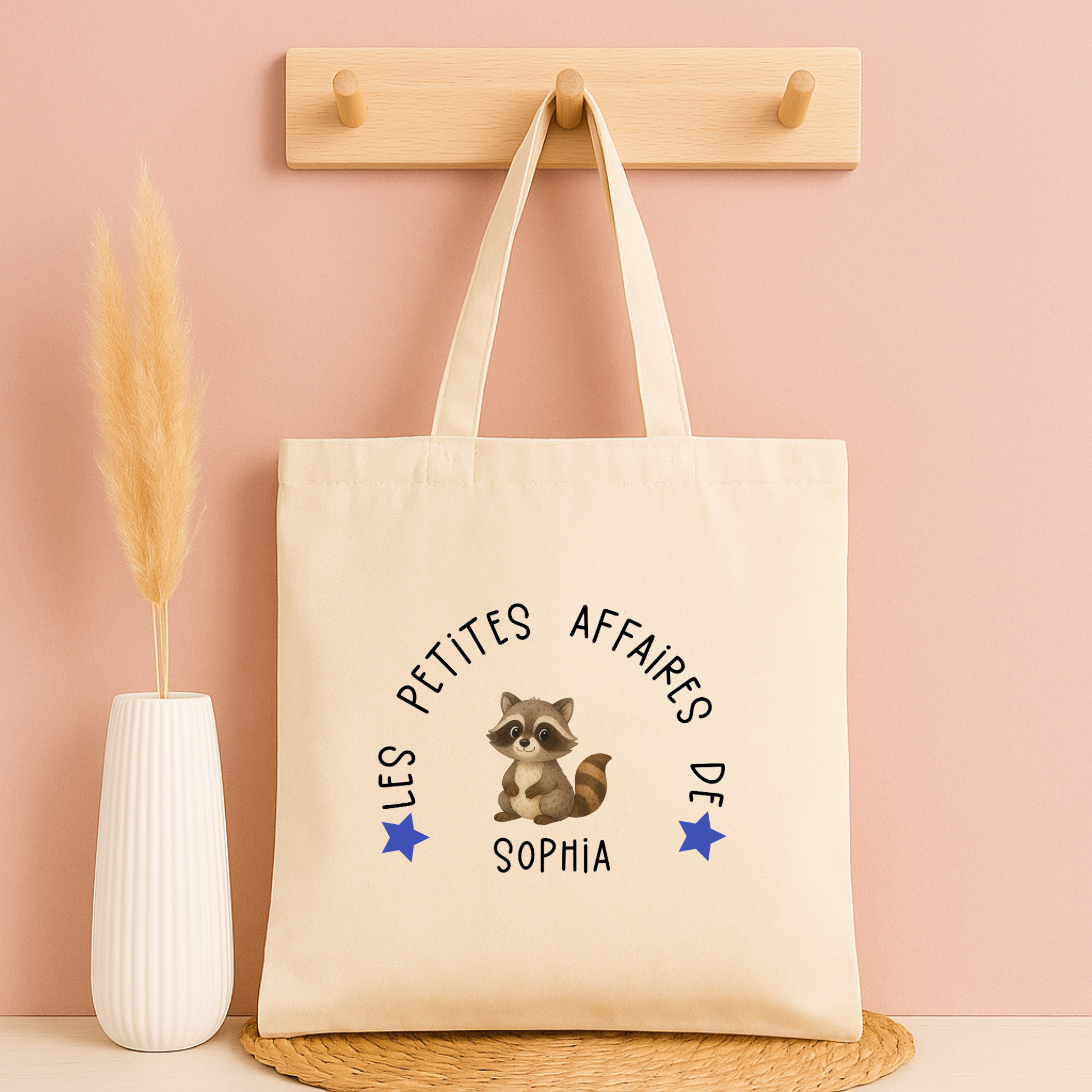 Tote bag personnalisé “Les petites affaires de …” - Avec prénom et animal