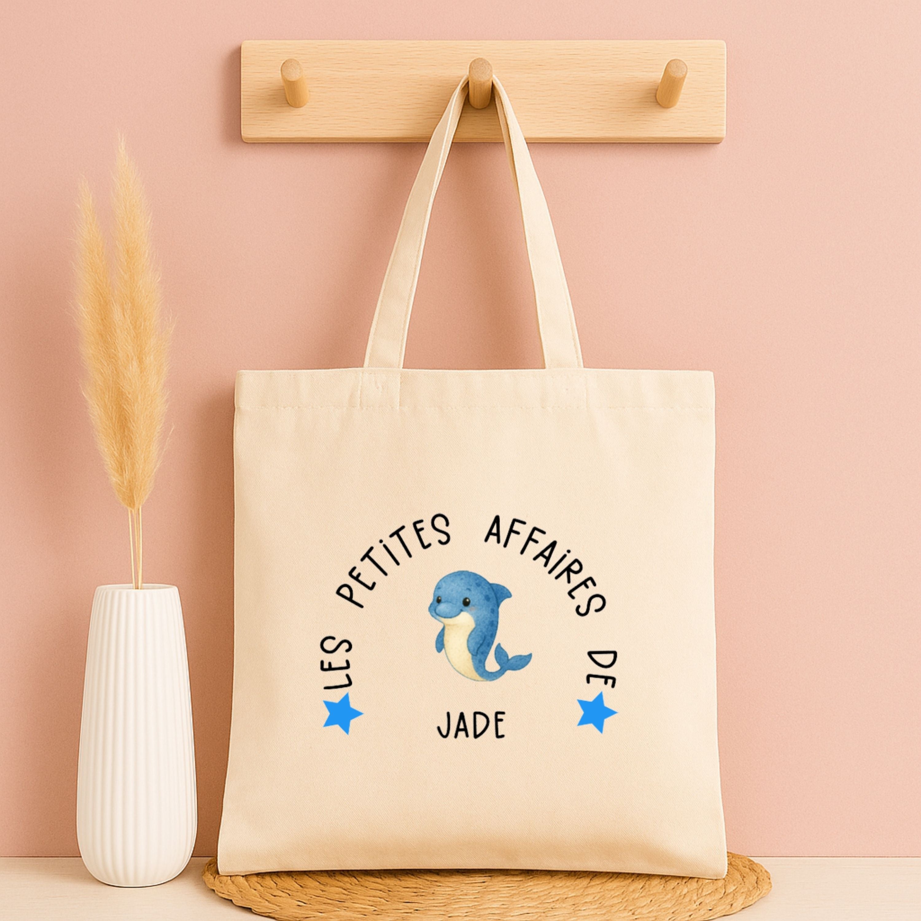 Tote bag personnalisé “Les petites affaires de …” - Avec prénom et animal