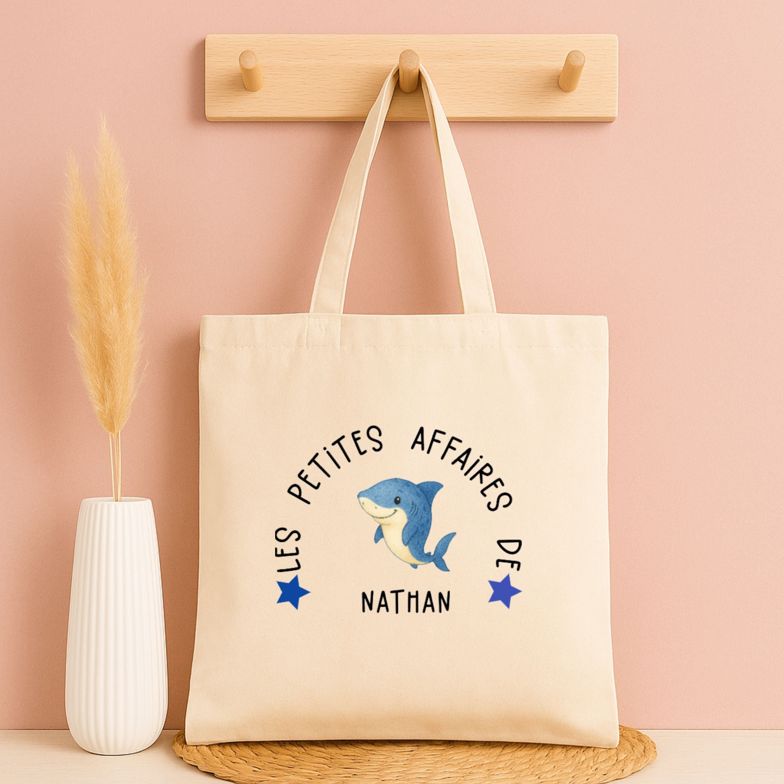 Tote bag personnalisé “Les petites affaires de …” - Avec prénom et animal