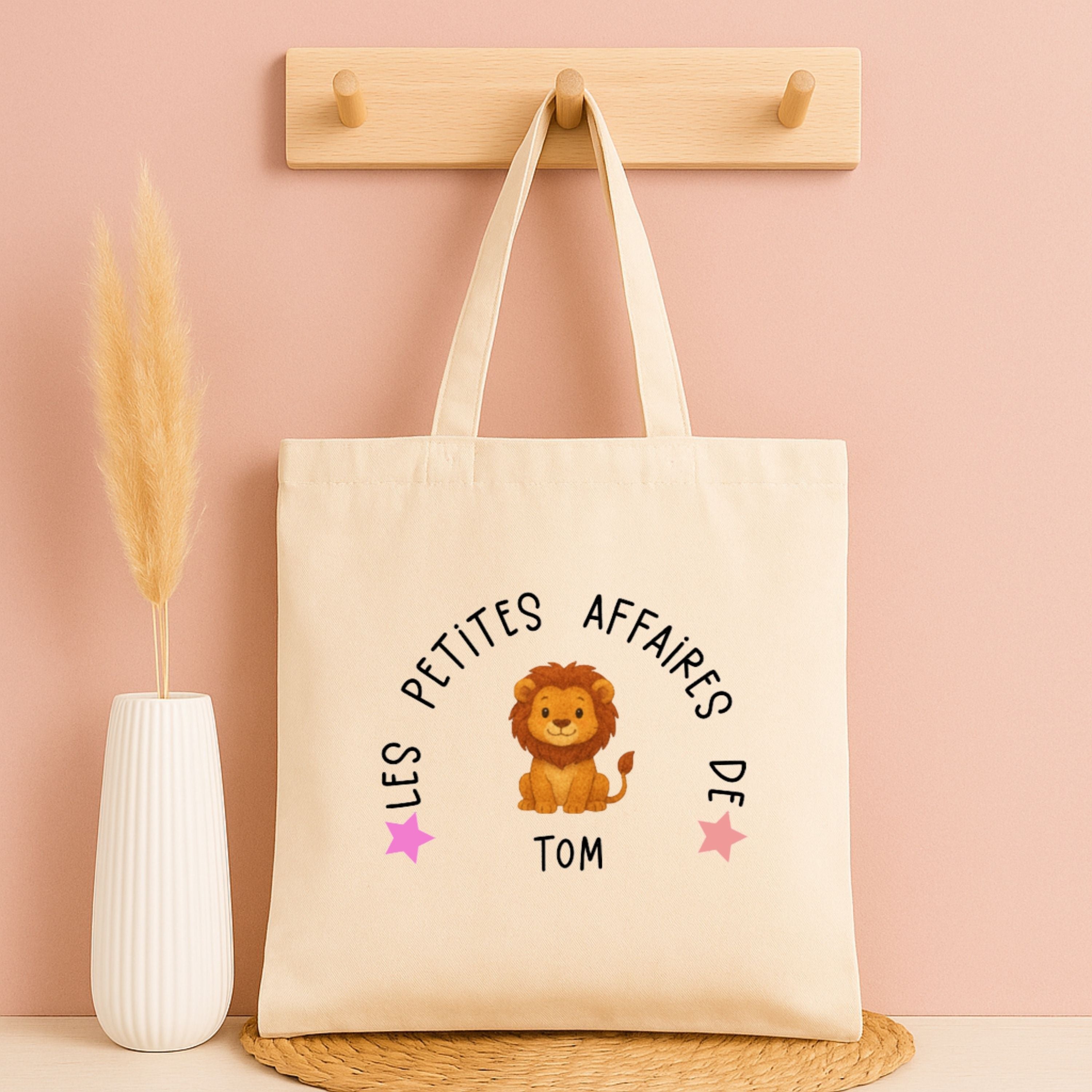 Tote bag personnalisé “Les petites affaires de …” - Avec prénom et animal