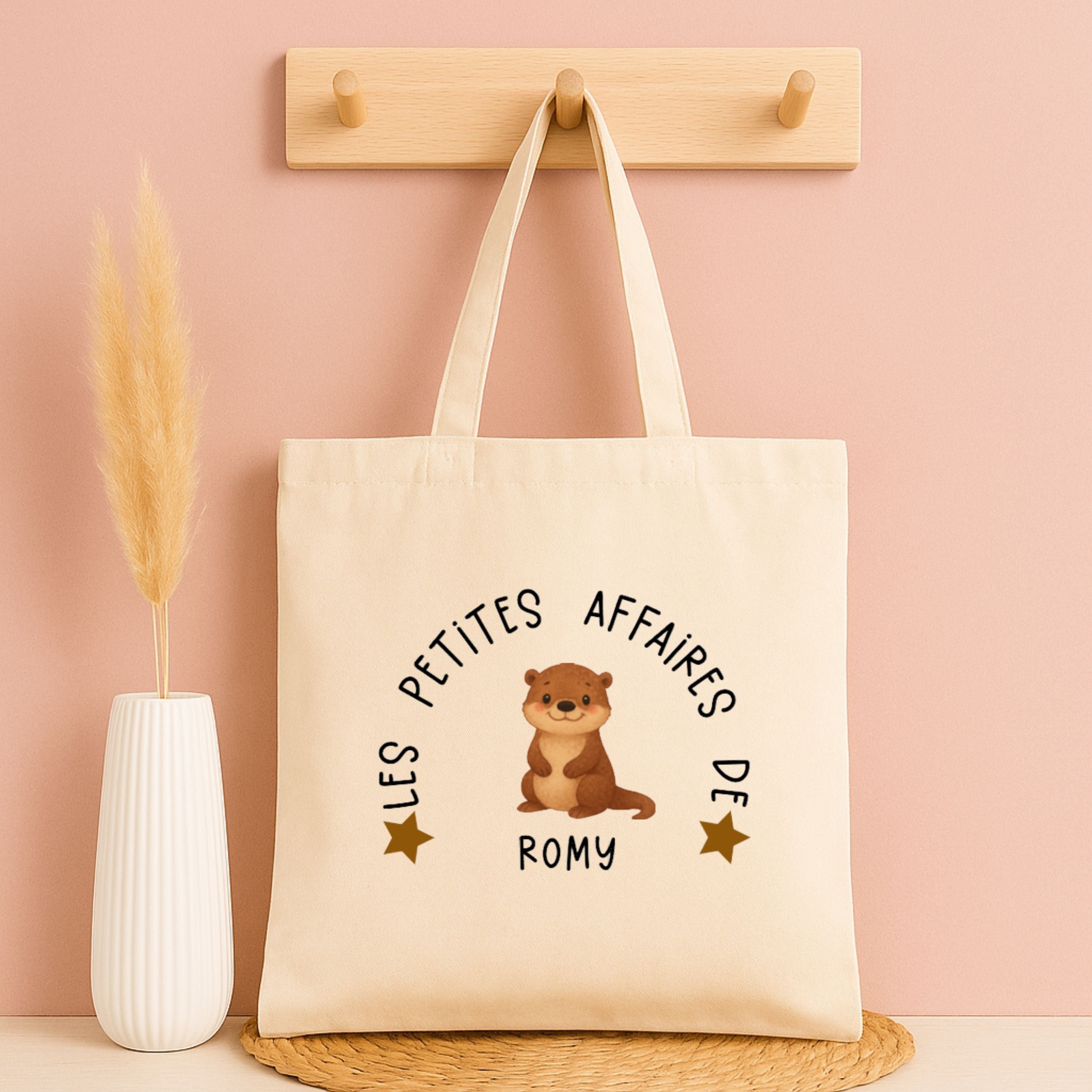 Tote bag personnalisé “Les petites affaires de …” - Avec prénom et animal