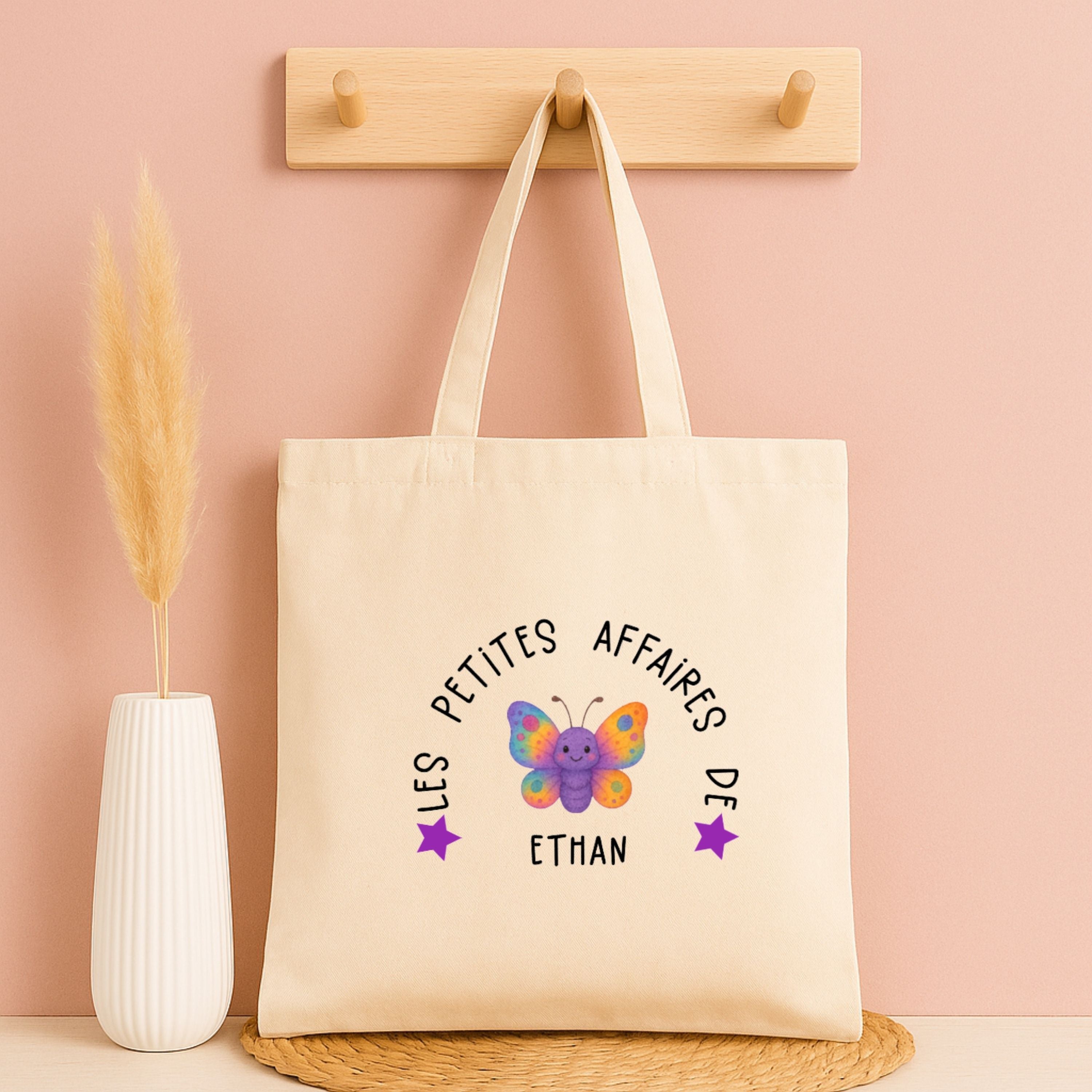 Tote bag personnalisé “Les petites affaires de …” - Avec prénom et animal