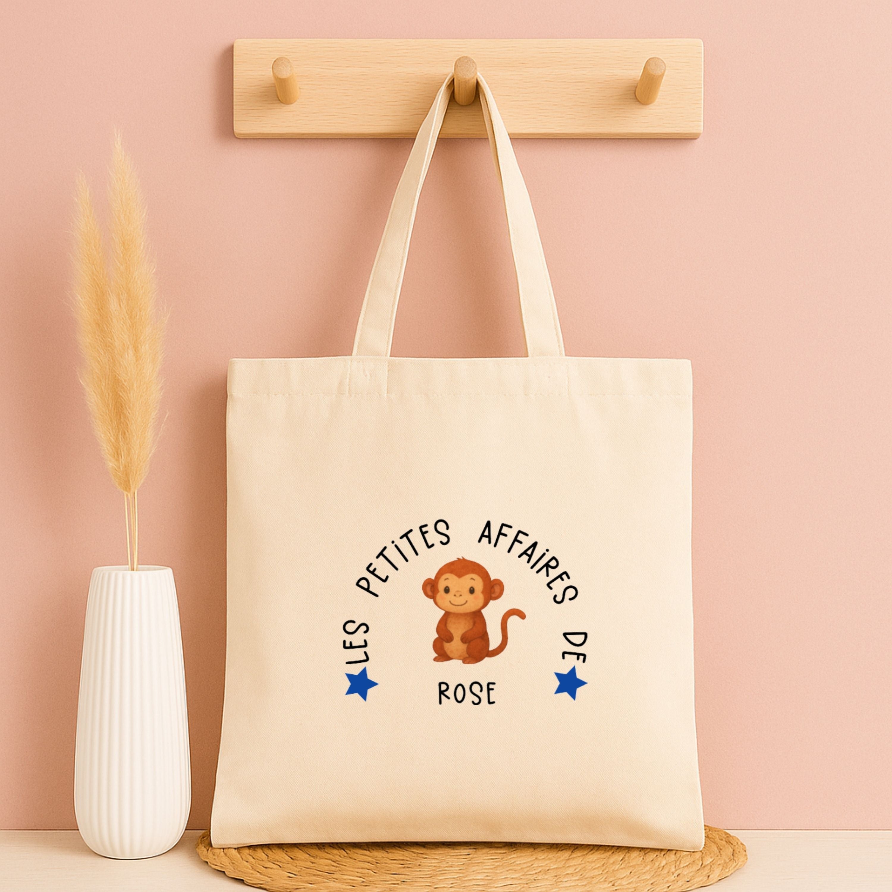Tote bag personnalisé “Les petites affaires de …” - Avec prénom et animal