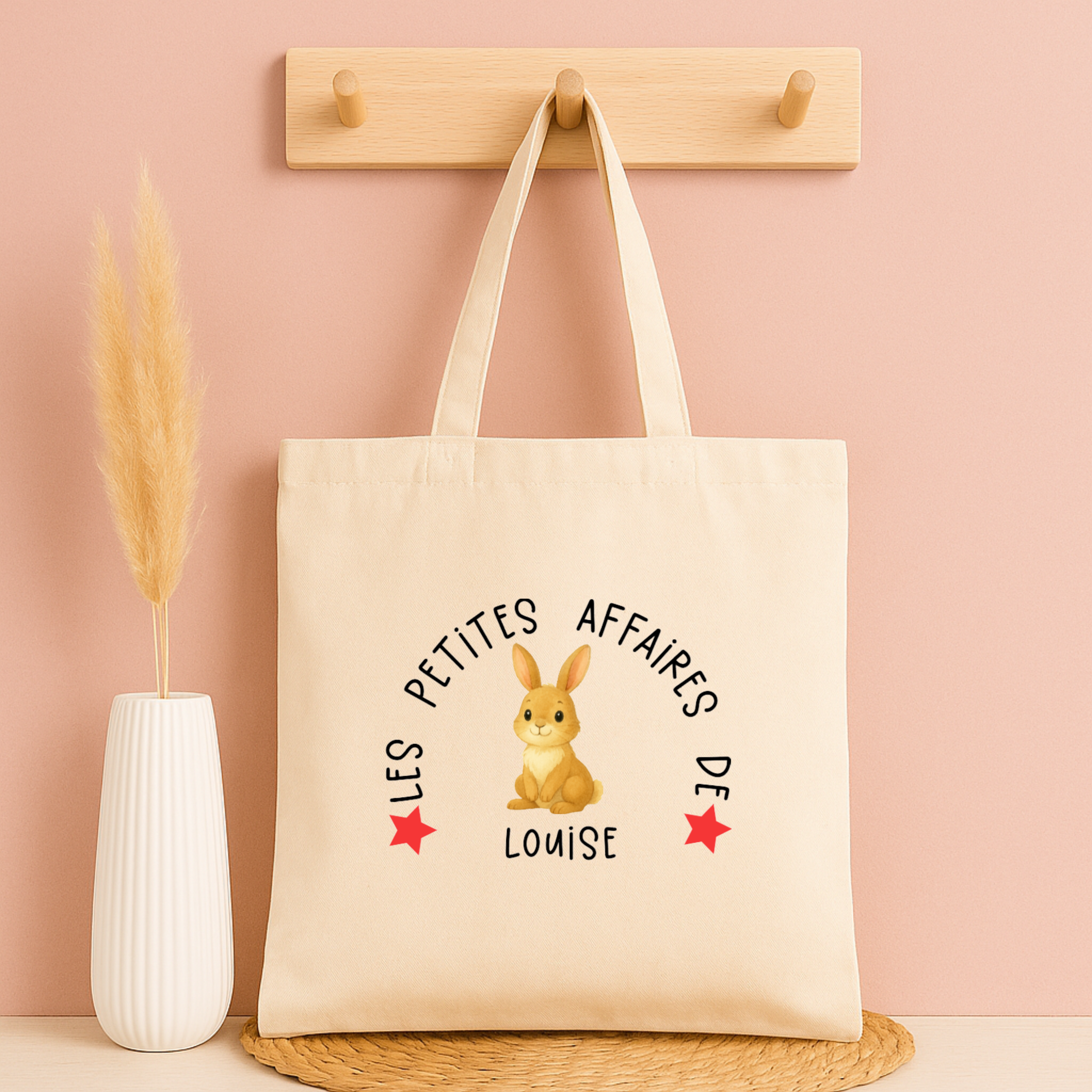 Tote bag personnalisé “Les petites affaires de …” - Avec prénom et animal