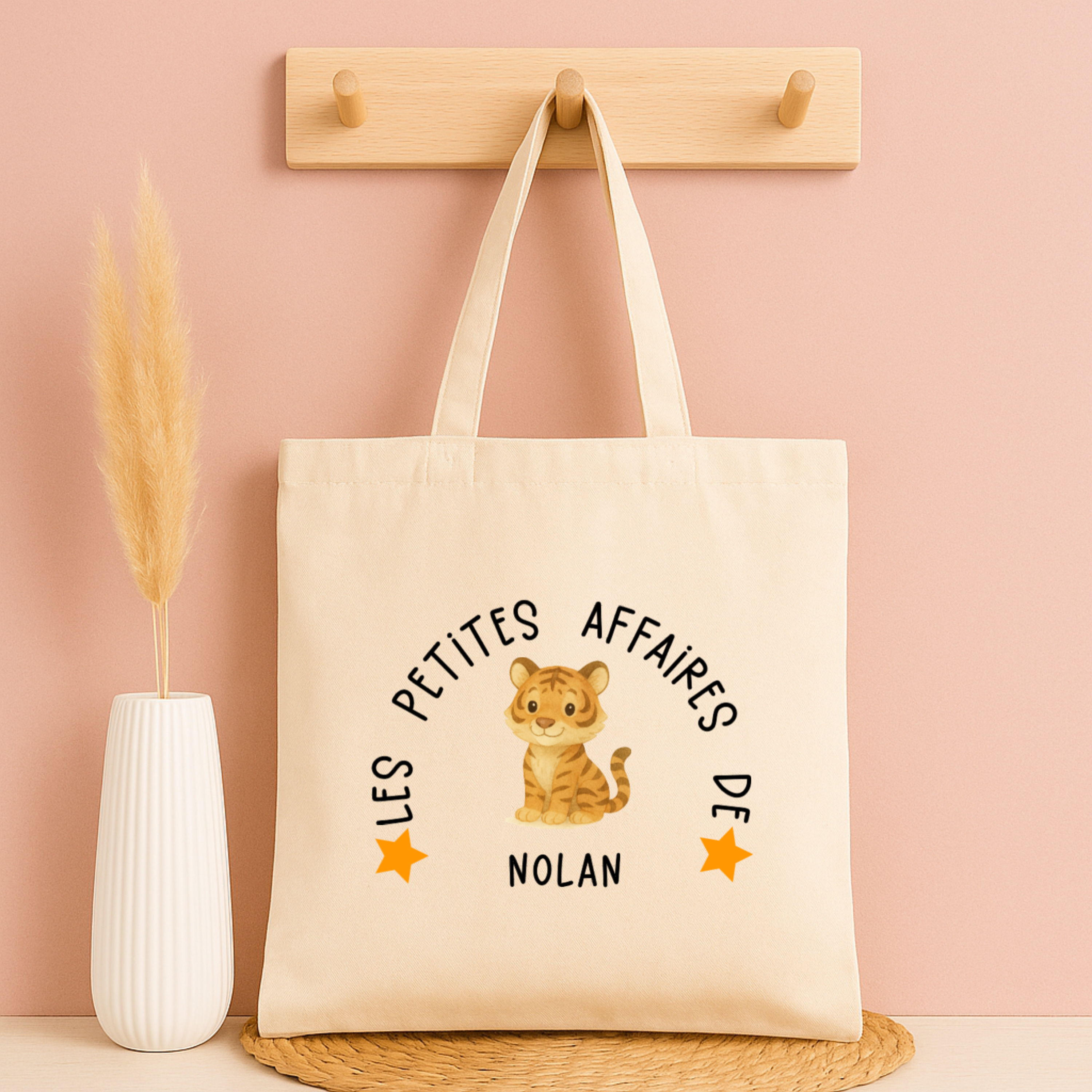 Tote bag personnalisé “Les petites affaires de …” - Avec prénom et animal